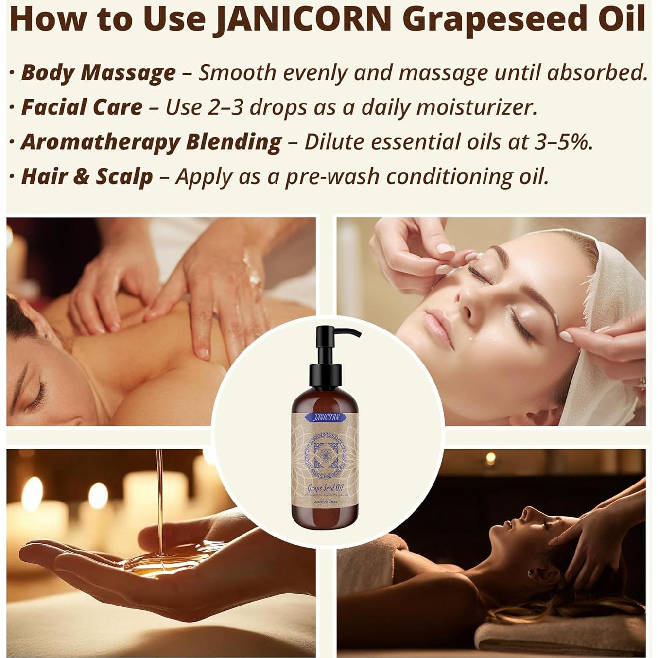 Aceite de Semilla de Uva Prensado en Frío 236ml - Guía Natural