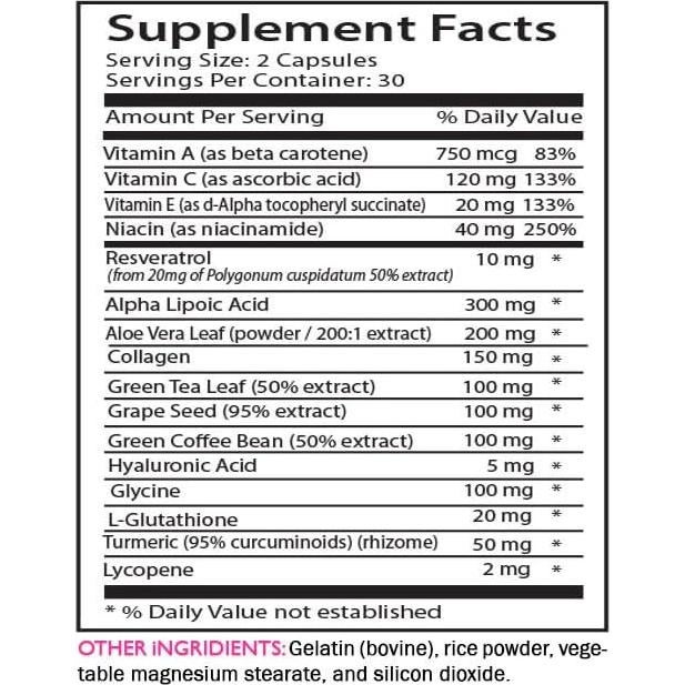 L-Glutatión Complejo Antiarrugas SWAN LIFE 120 Cápsulas