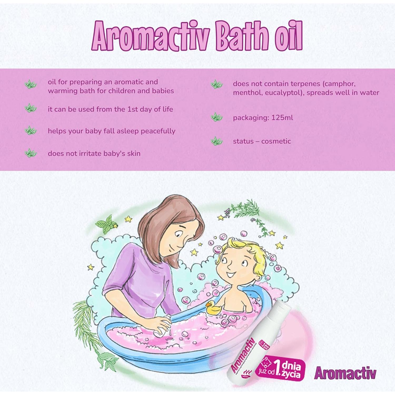 Aceite de Baño Aromactiv 100ml - Calmante y Hidratante Bebés