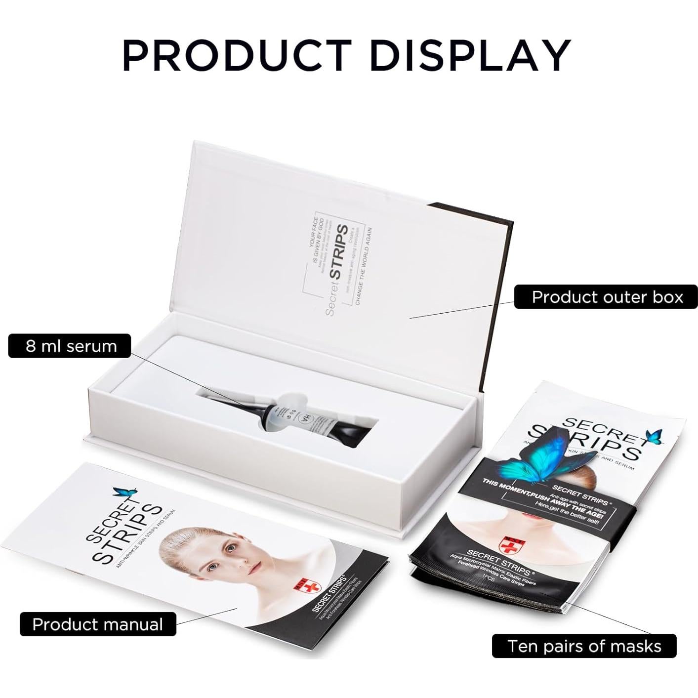 Parches Antienvejecimiento para Arrugas en la Frente - Secret Strips - 10 Pares