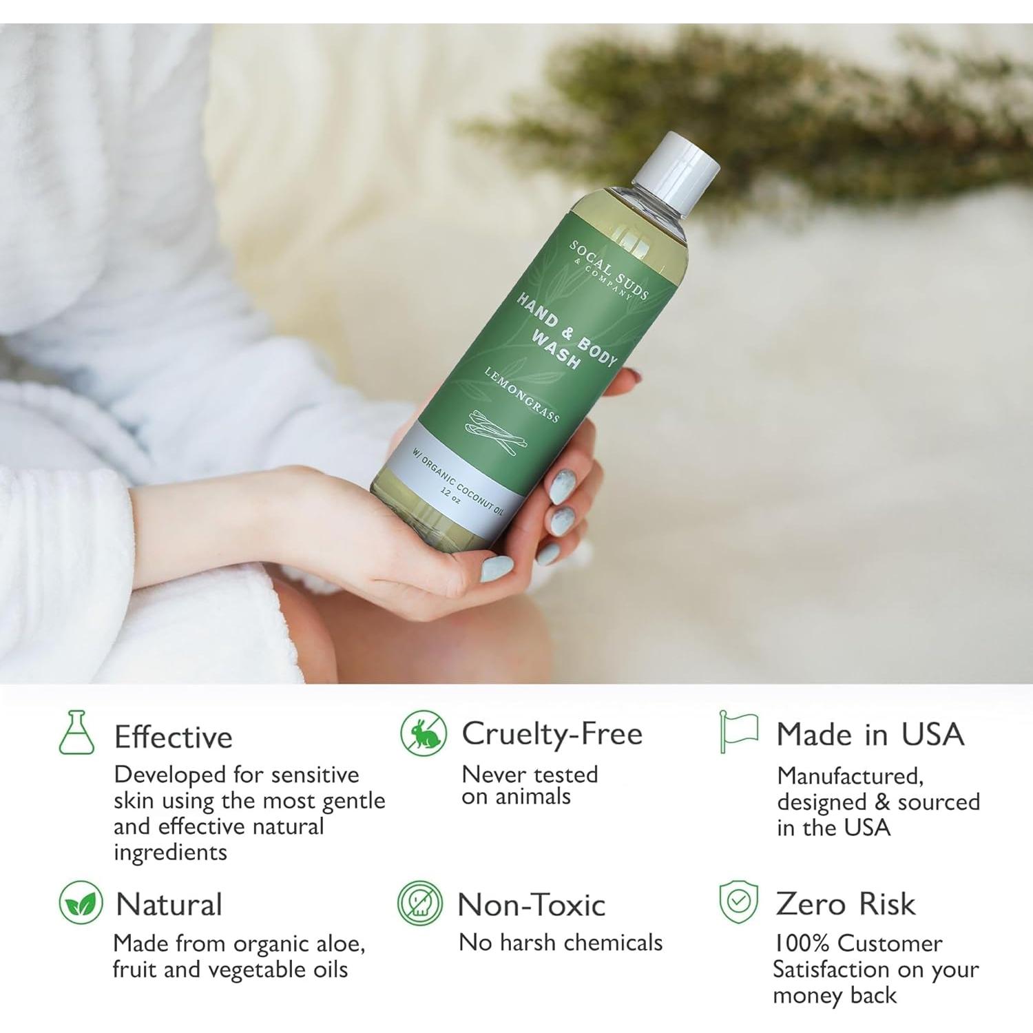 Jabón Líquido Orgánico SoCal Suds 355ml - Hierba Limón