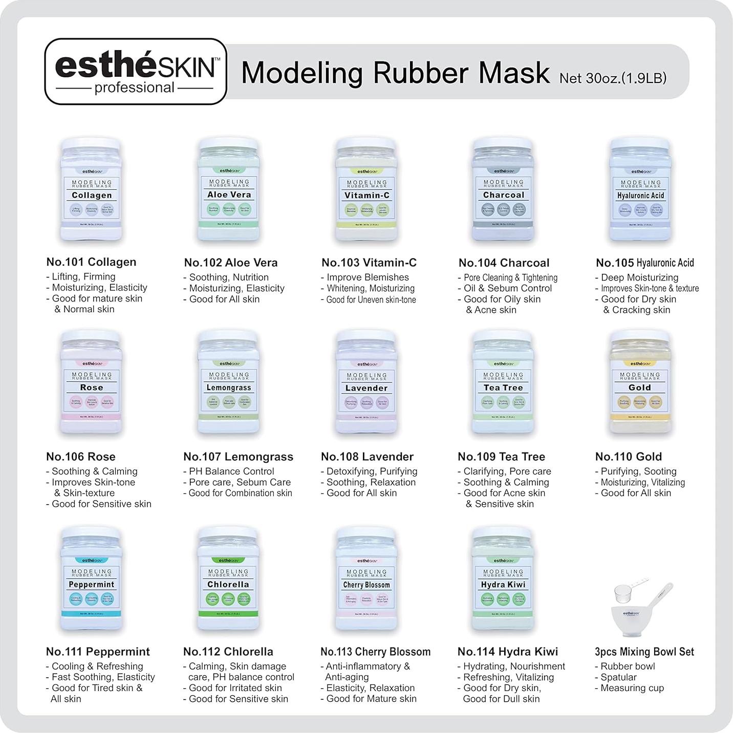 Polvo de Máscara de Goma Modeladora estheSKIN 850g Lemongrass