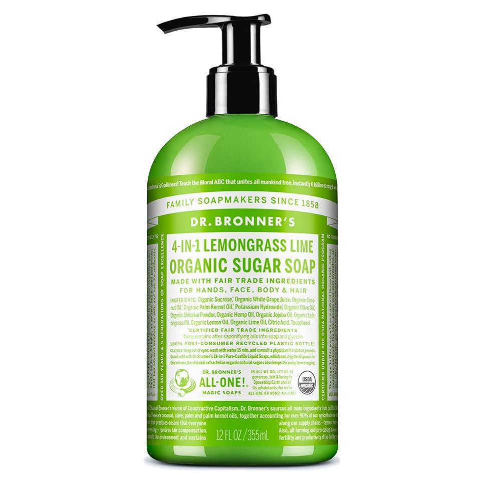 Jabón Orgánico Dr. Bronner's Hierba Limón 340g - Vegano y Natural