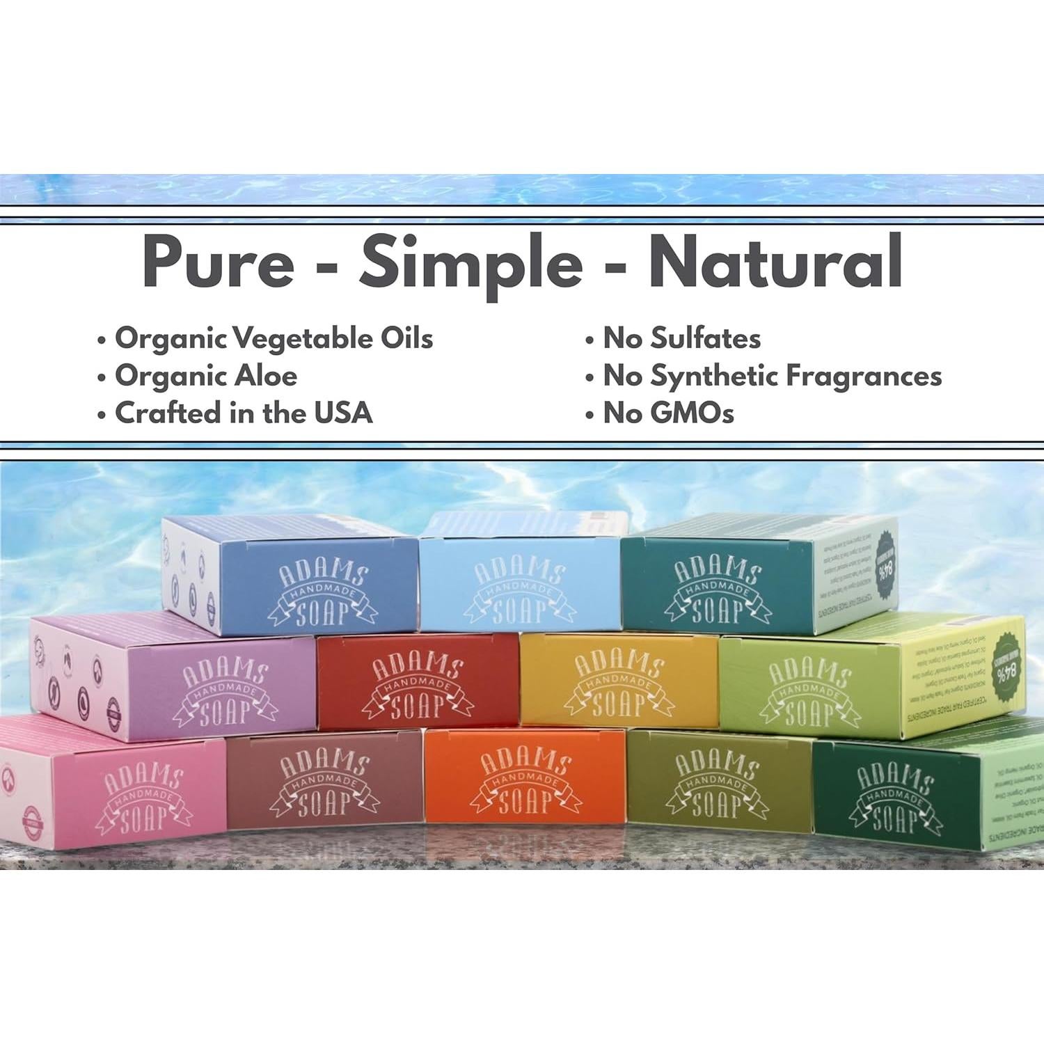 Set de 6 Jabones Hechos a Mano Adams - Aromas Naturales