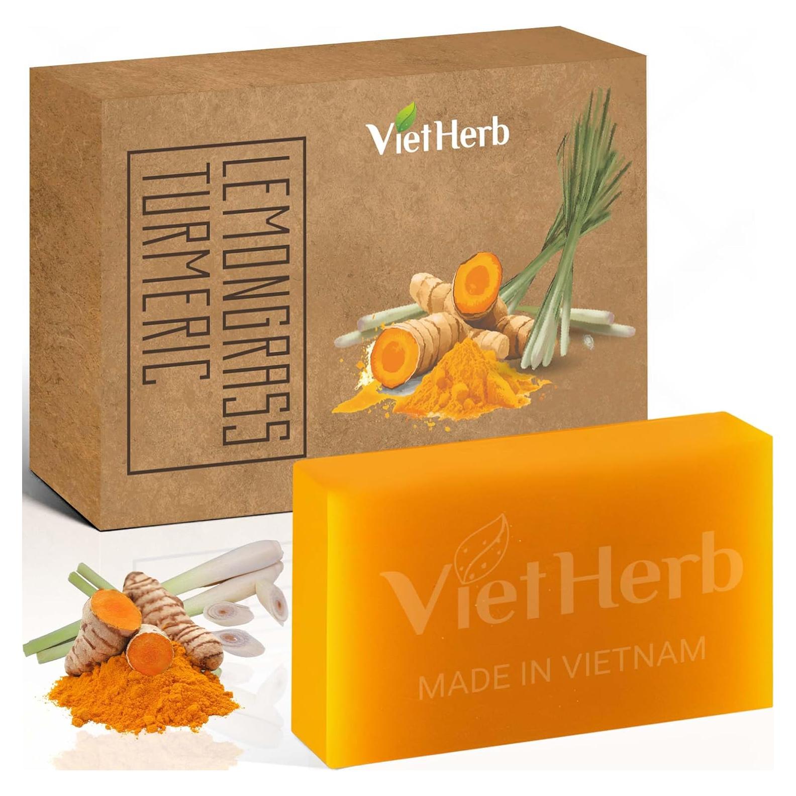 Jabón Natural de Cúrcuma y Hierba de Limón VietHerb 100g