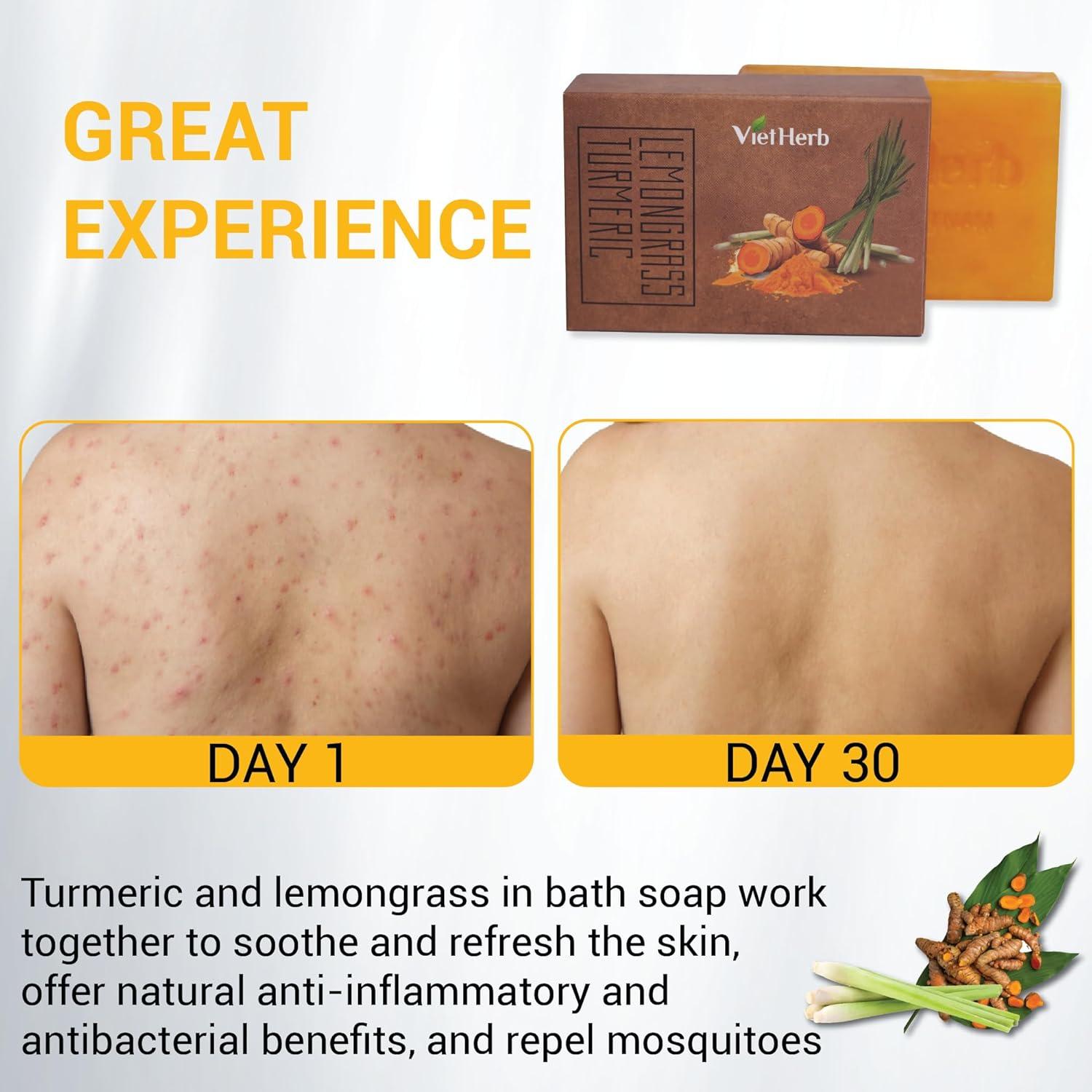 Jabón Natural de Cúrcuma y Hierba de Limón VietHerb 100g