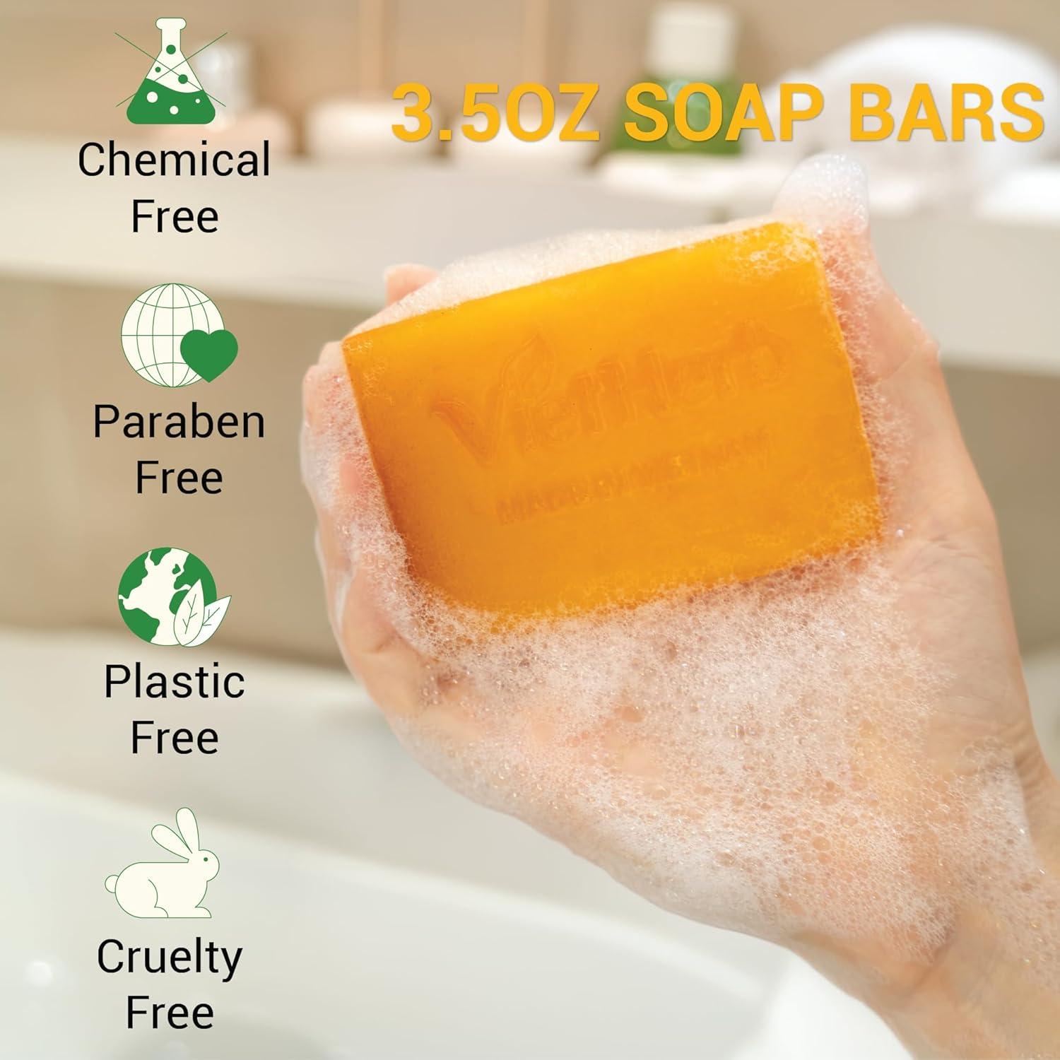 Jabón Natural de Cúrcuma y Hierba de Limón VietHerb 100g