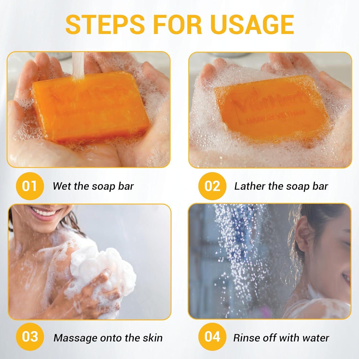 Jabón Natural de Cúrcuma y Hierba de Limón VietHerb 100g