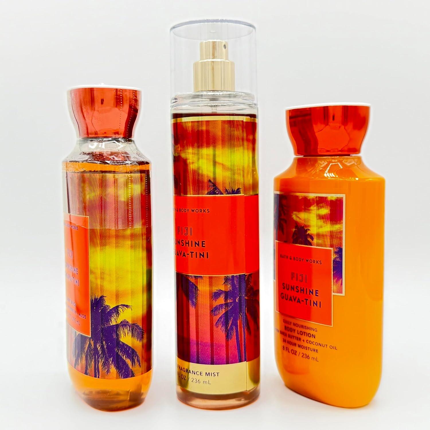 Paquete de Baño Fiji Sunshine Guava-Tini 3 Piezas Gel, Bruma y Loción