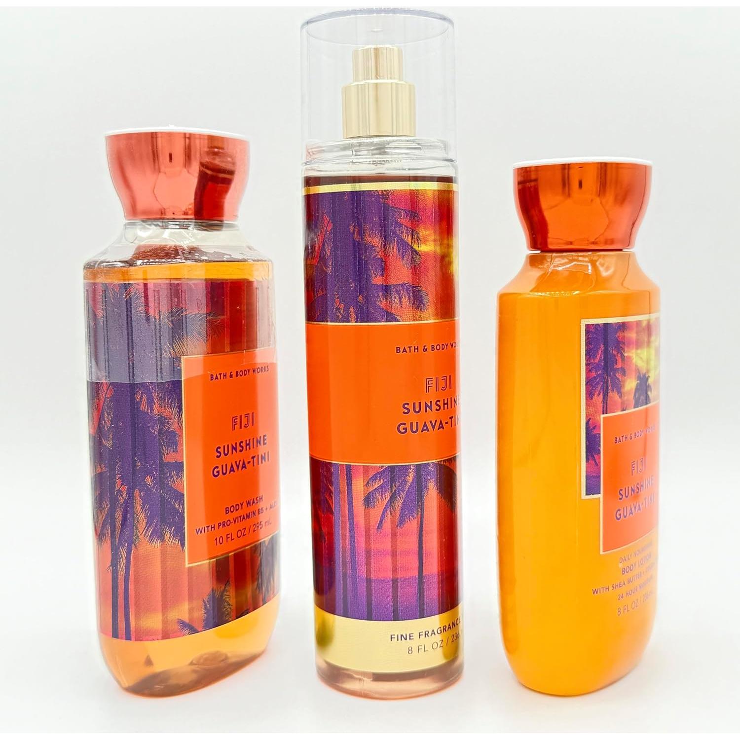 Paquete de Baño Fiji Sunshine Guava-Tini 3 Piezas Gel, Bruma y Loción