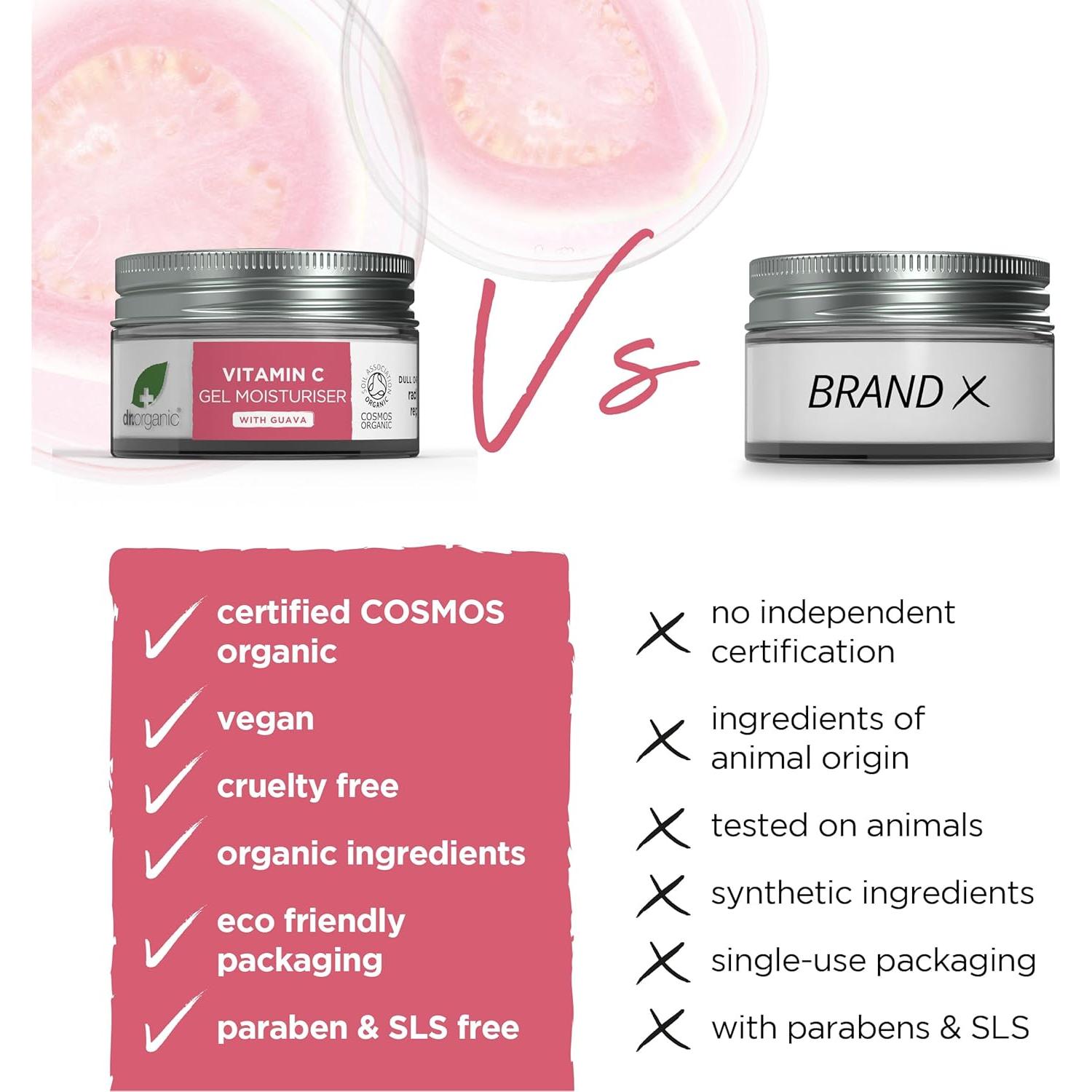 Gel Hidratante de Vitamina C Dr. Organic 50 mL - Iluminador Natural