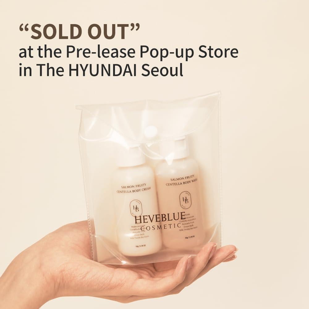 Kit de Viaje Cuidado Corporal HEVEBLUE - Crema y Gel Piel Sensible