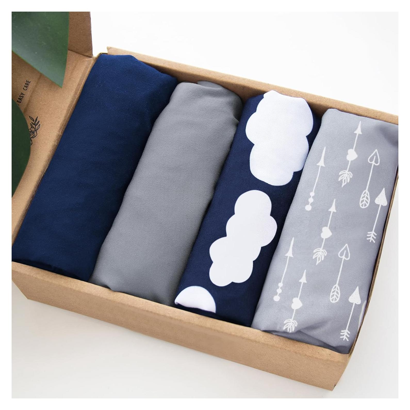 Paquete de 4 Sábanas Ajustadas Biloban para Playard 61x107 cm