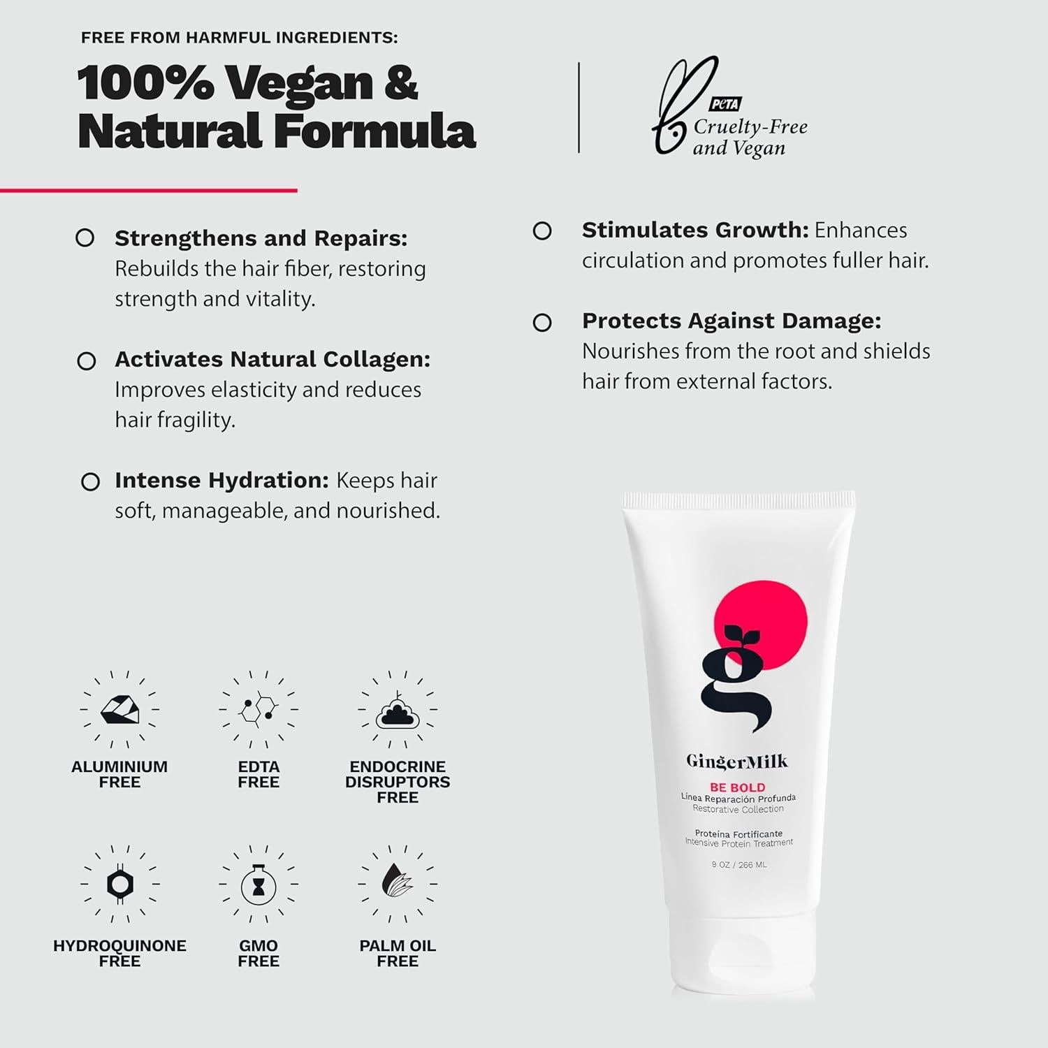 Leche de Jengibre SÉ AUDACIA 266 ml - Proteína Fortalecedora Cabello