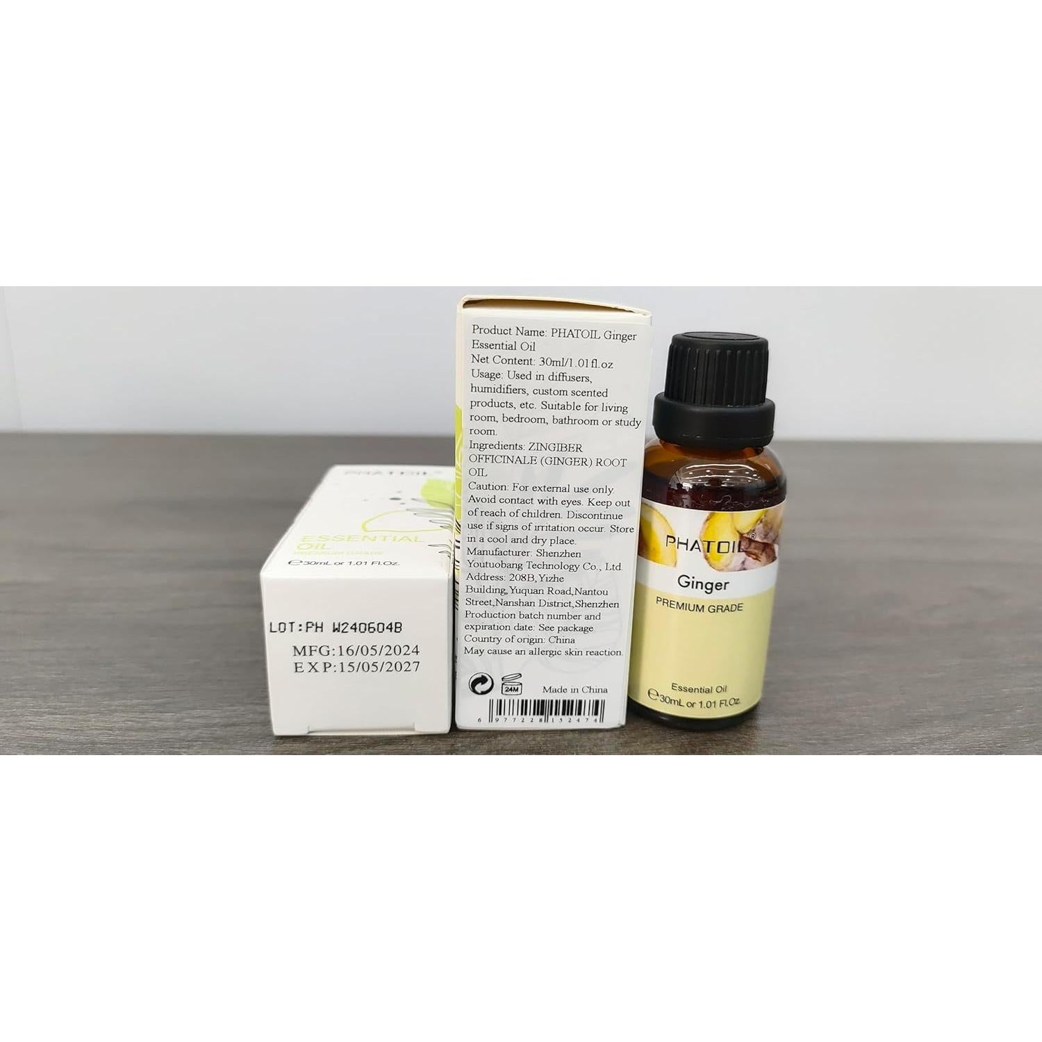 Aceite Esencial de Jengibre 30ml PHATOIL para Aromaterapia