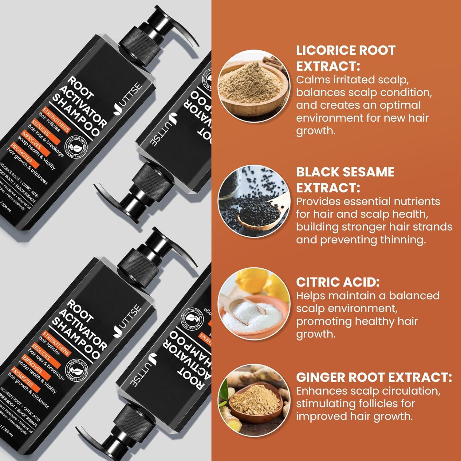 Champú Activador de Raíces UTTSE 300 mL para Hombres