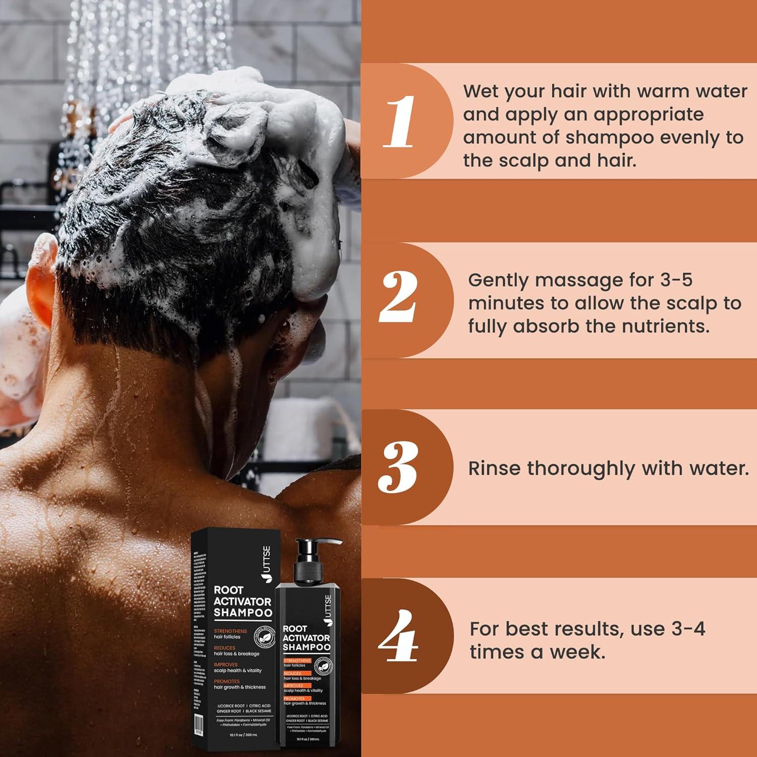 Champú Activador de Raíces UTTSE 300 mL para Hombres