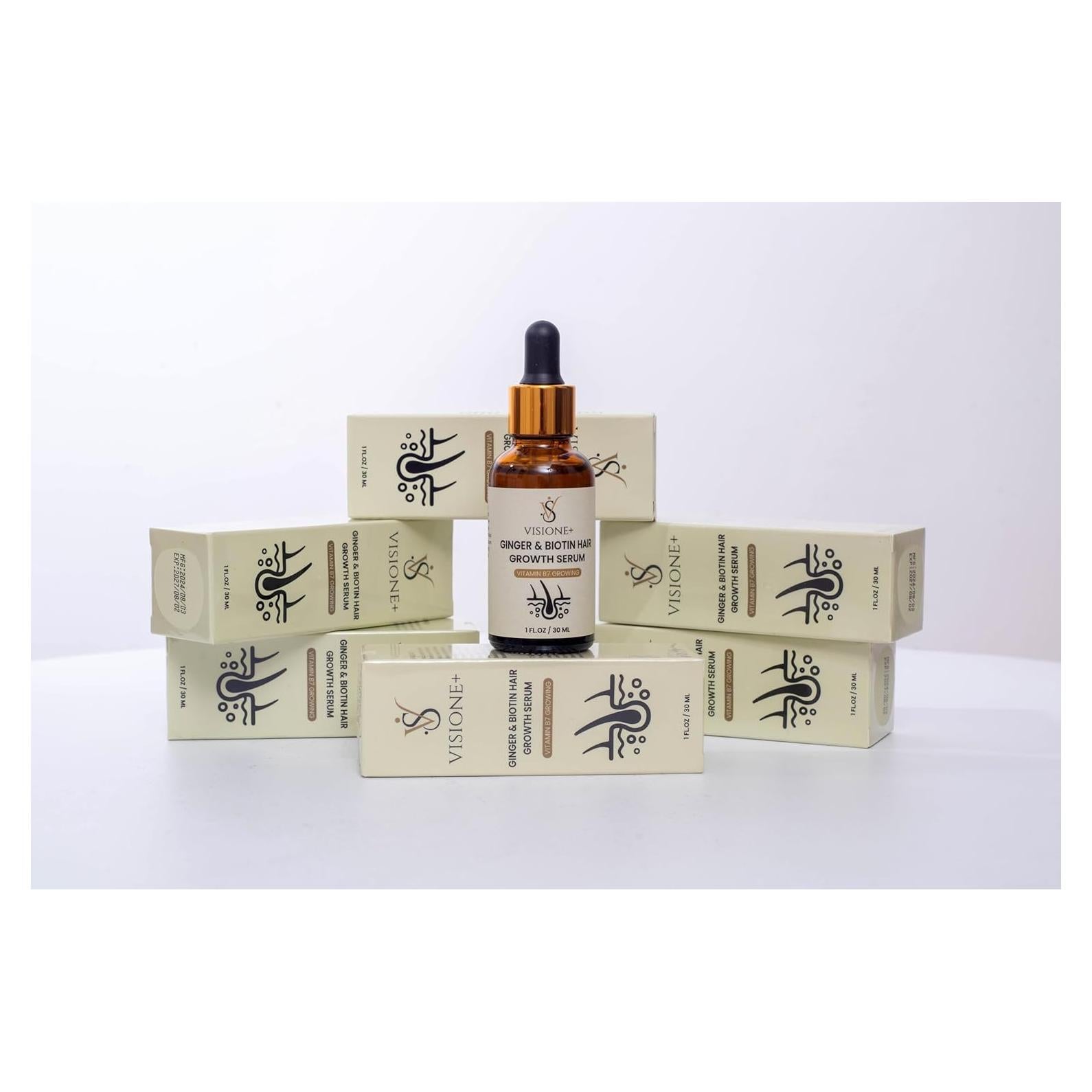 Suero de Crecimiento Capilar VISIONE+ con Biotina y Jengibre 30ml