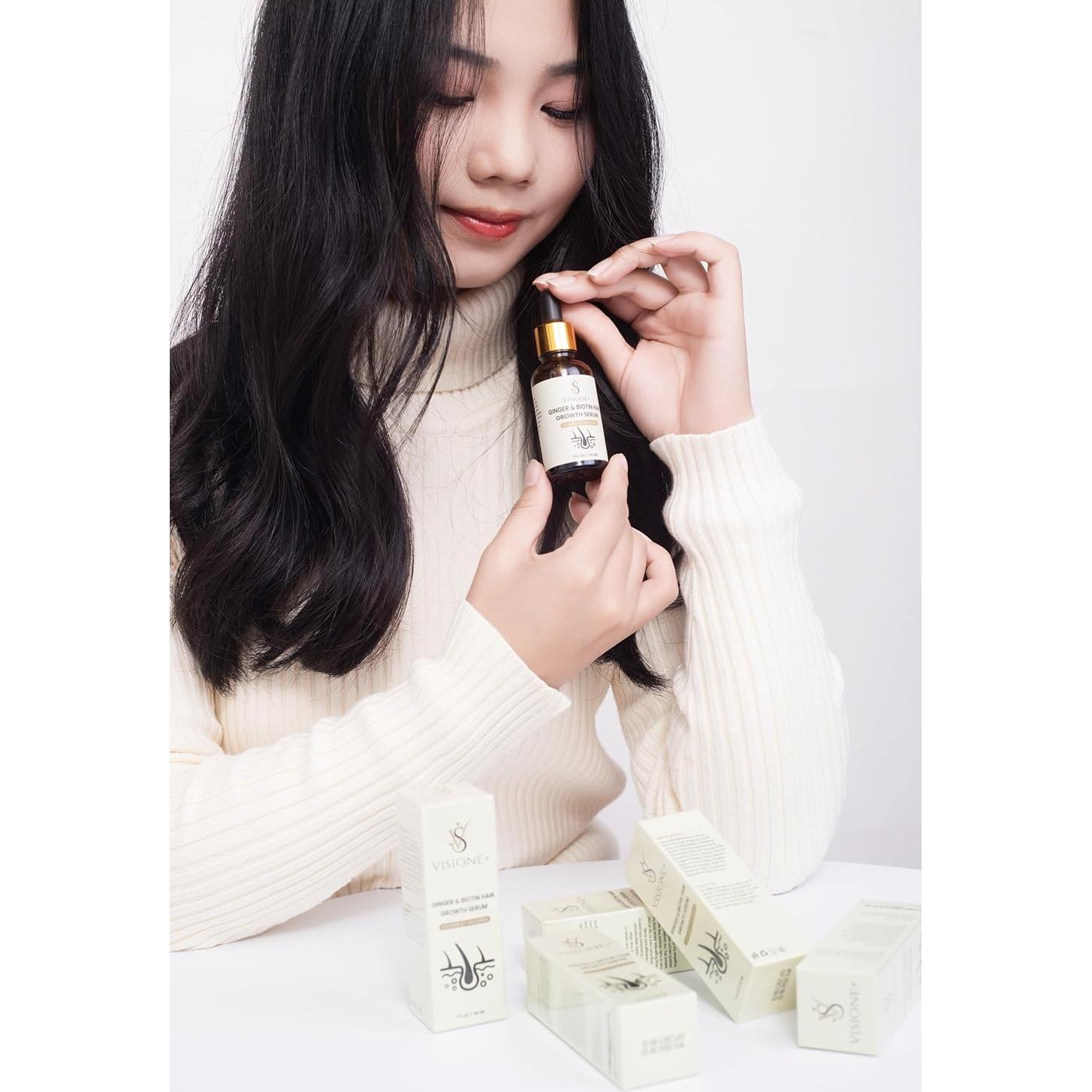 Suero de Crecimiento Capilar VISIONE+ con Biotina y Jengibre 30ml