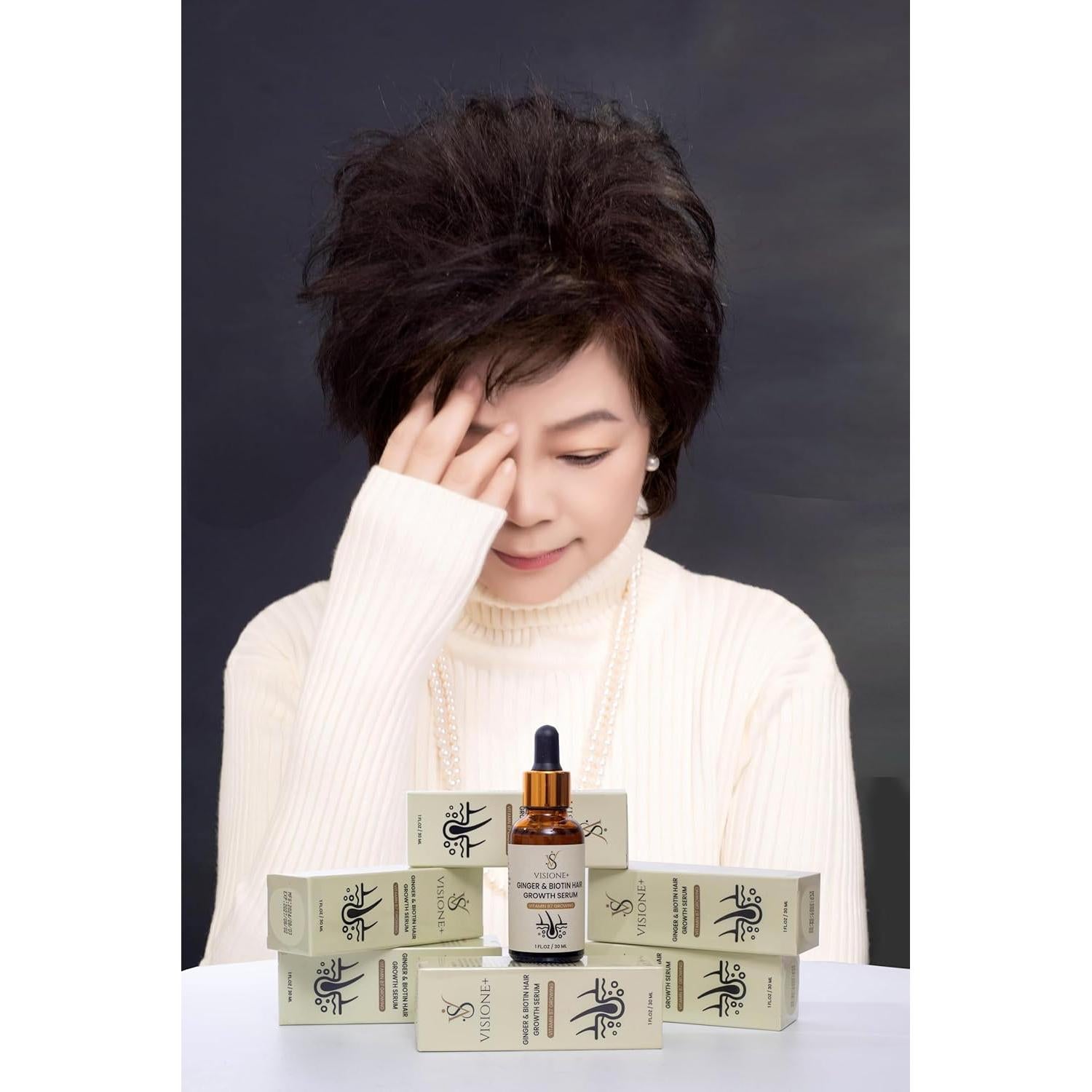 Suero de Crecimiento Capilar VISIONE+ con Biotina y Jengibre 30ml