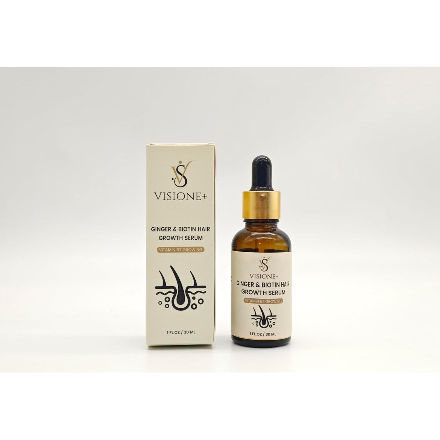 Suero de Crecimiento Capilar VISIONE+ con Biotina y Jengibre 30ml