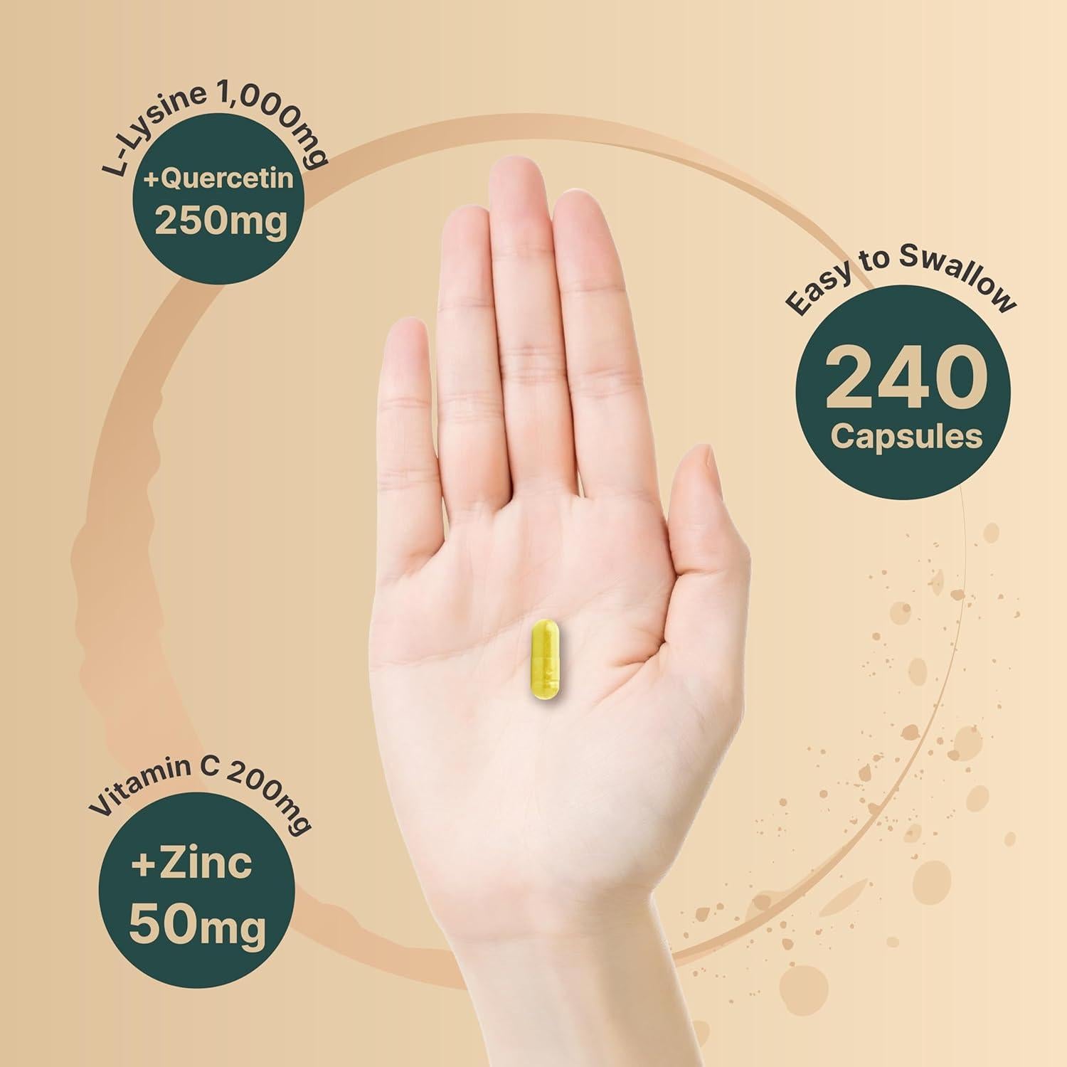 NatureBell L-Lisina 1000mg + Quercetina 250mg 240 Cápsulas