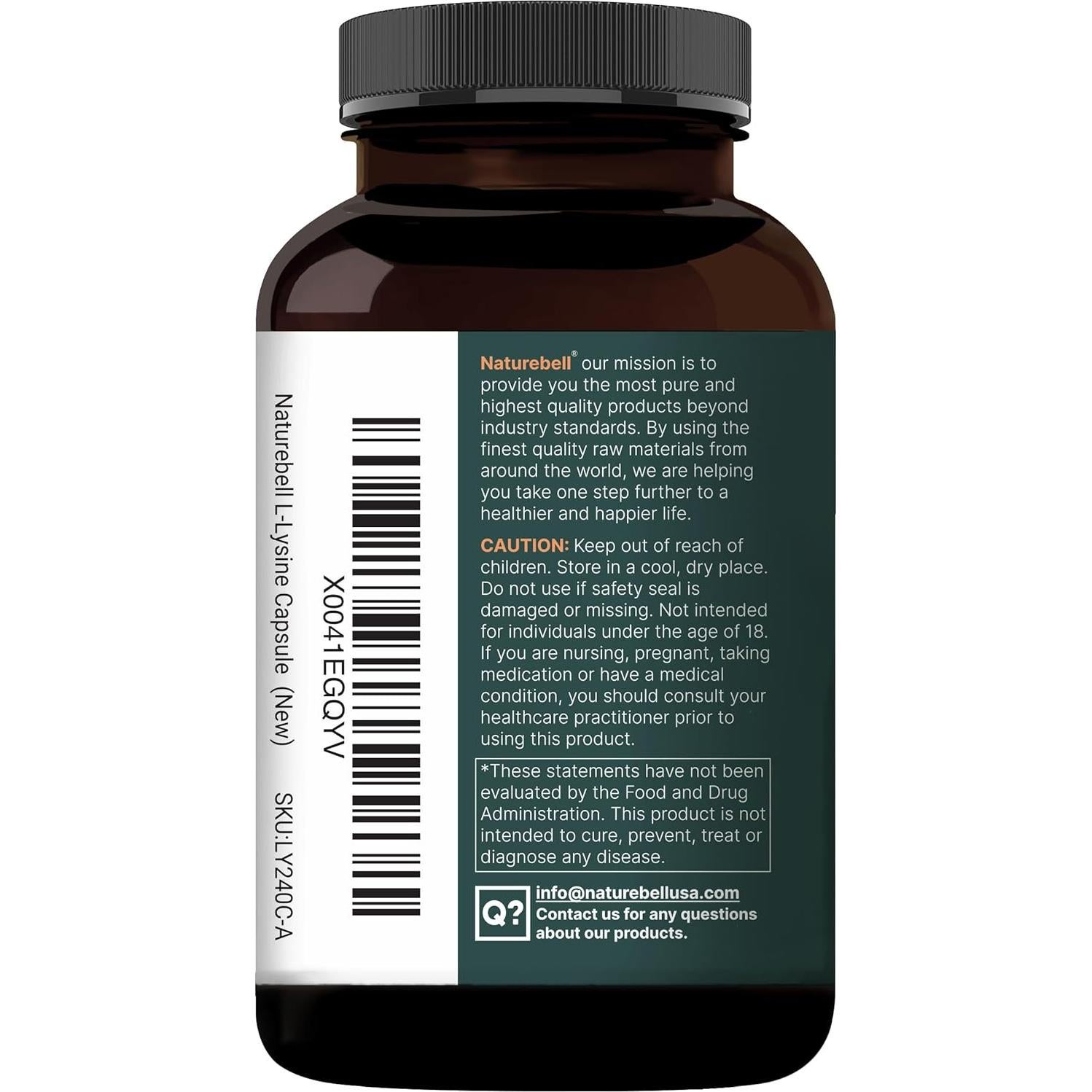NatureBell L-Lisina 1000mg + Quercetina 250mg 240 Cápsulas