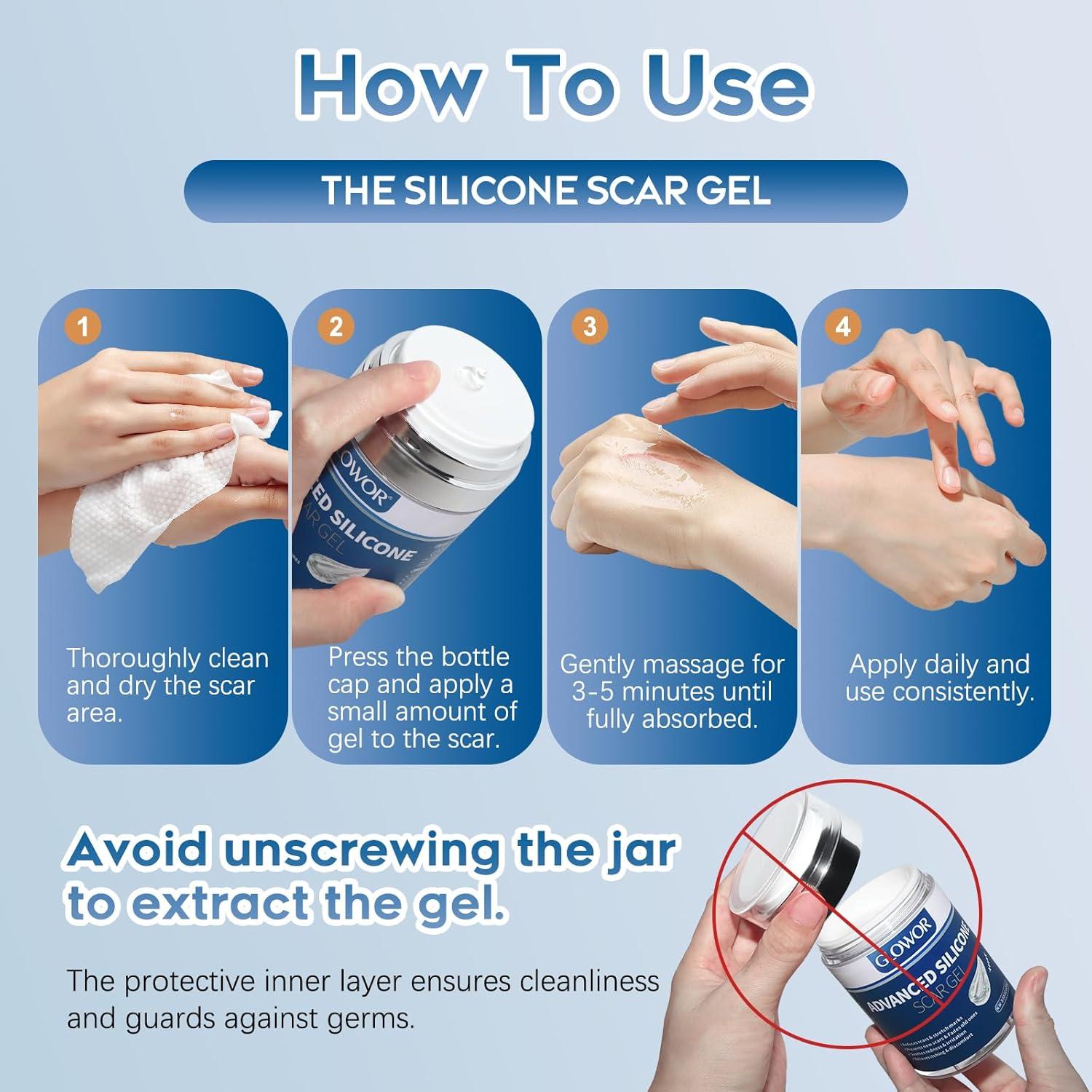 Gel de Silicona Glowor para Cicatrices 49.87g - Acné, Quemaduras