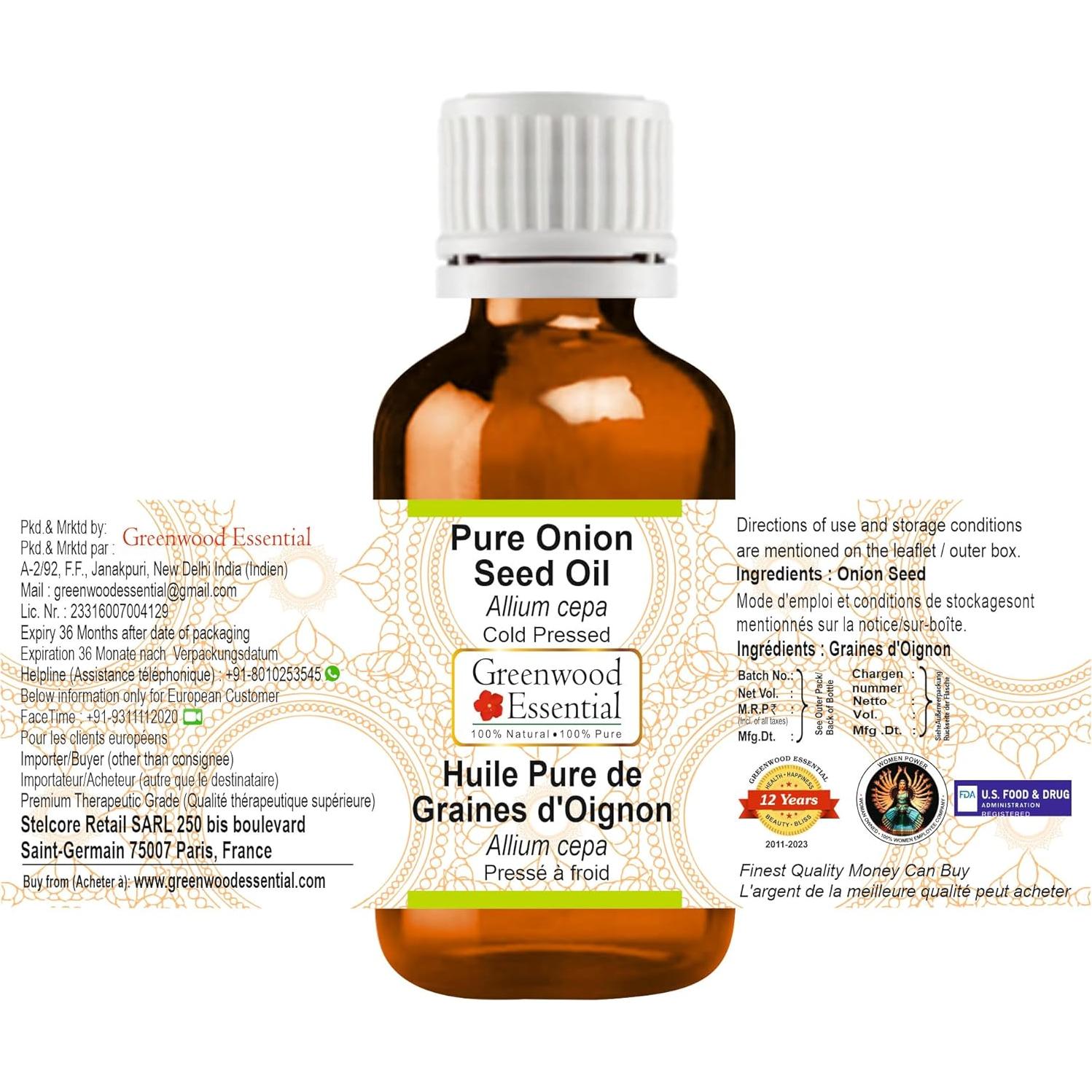 Aceite Esencial Puro de Semilla de Cebolla Greenwood 15ml