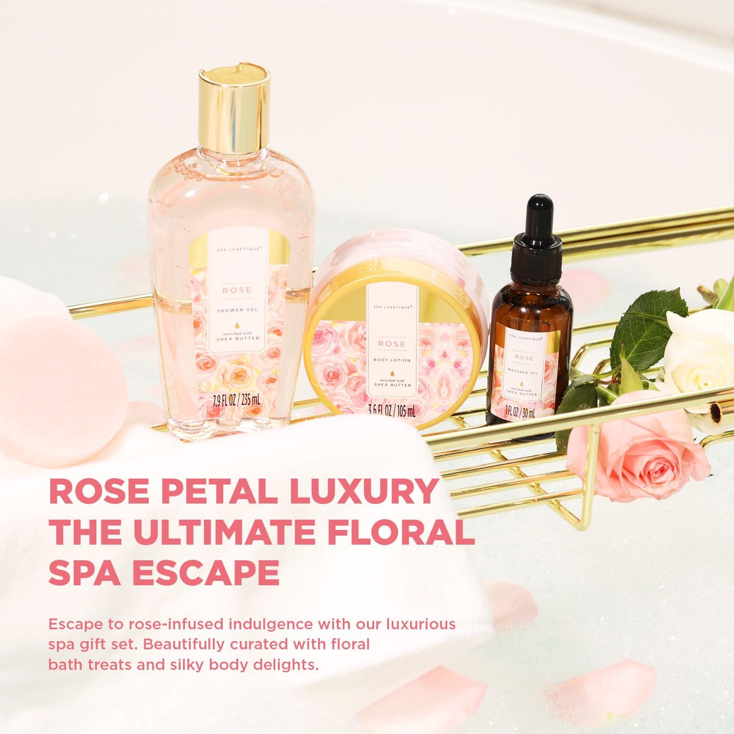 Cesta de Spa Luxetique para Mujeres 15pcs Rosa - Regalo de Baño