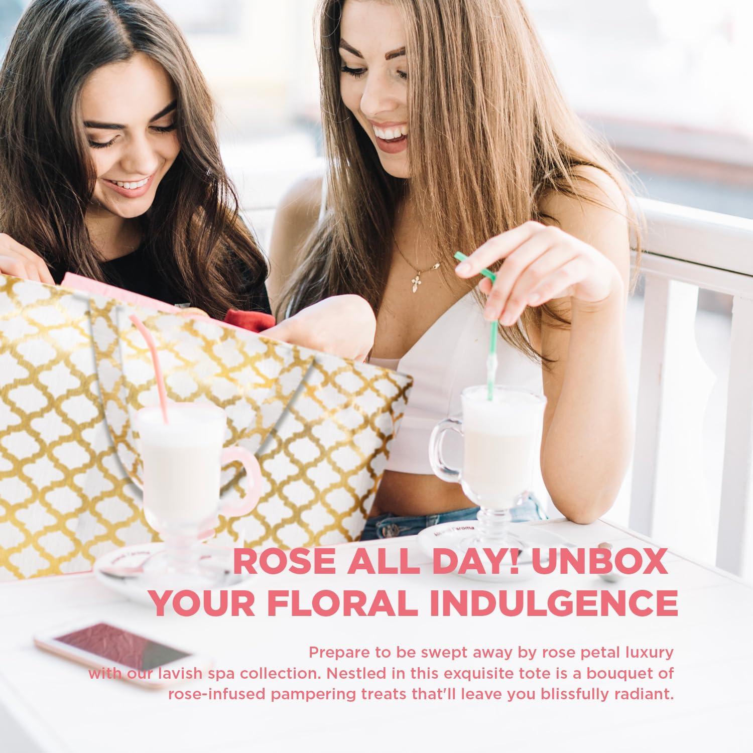 Cesta de Spa Luxetique para Mujeres 15pcs Rosa - Regalo de Baño