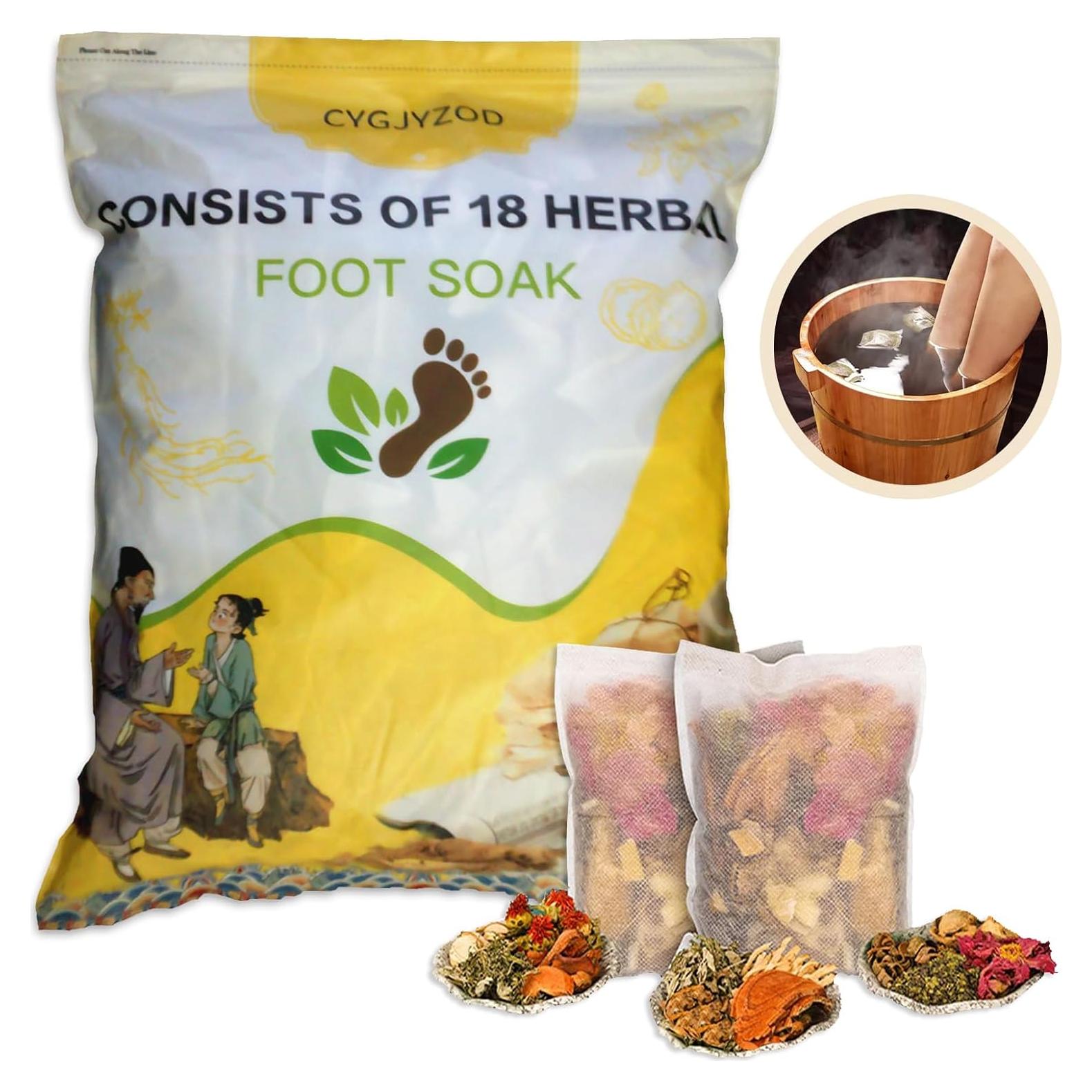 Juego de Remojo de Pies CYGJYZOD - 30 Bolsas de Hierbas Naturales