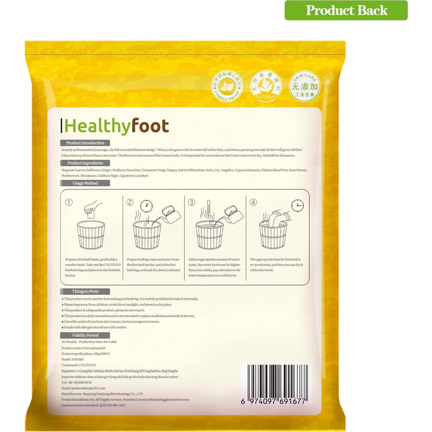 Juego de Remojo de Pies CYGJYZOD - 30 Bolsas de Hierbas Naturales