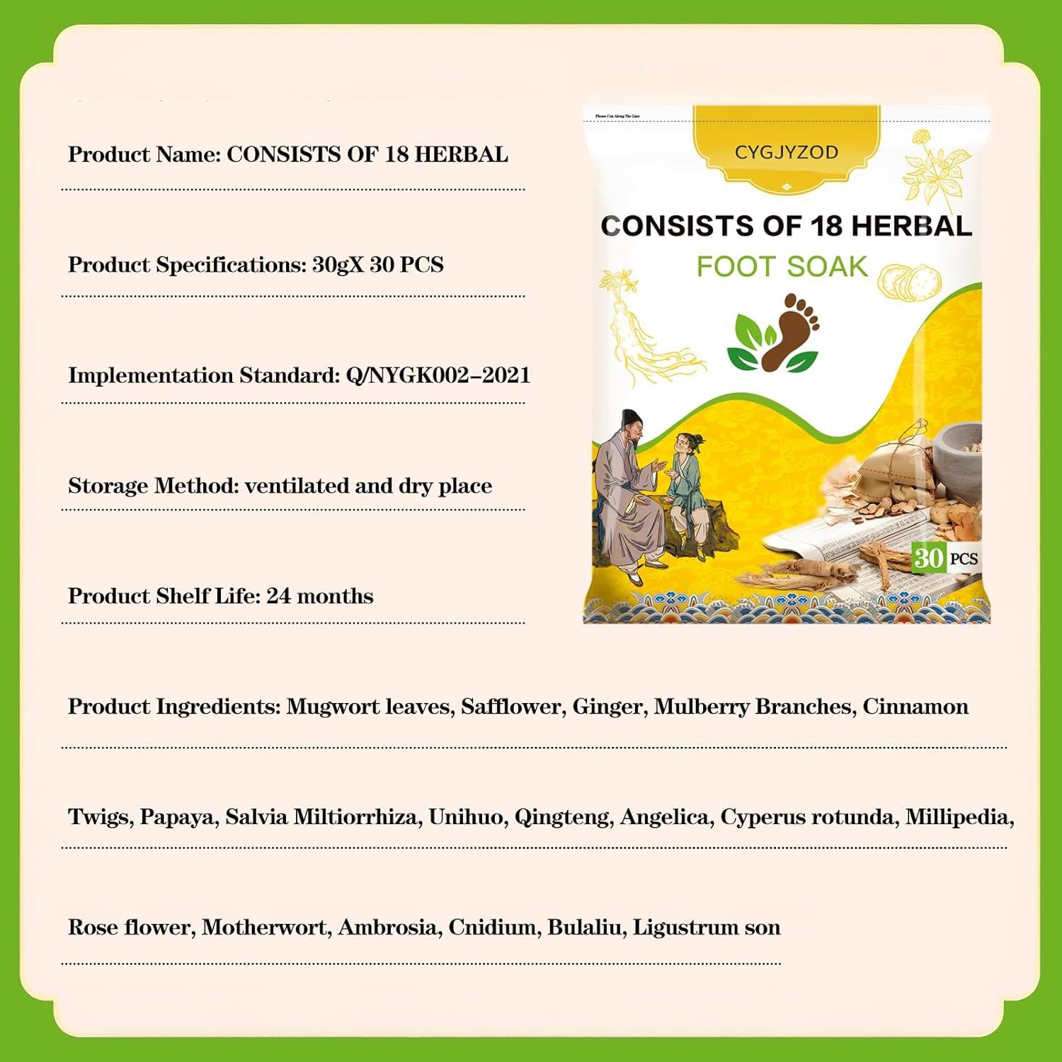 Juego de Remojo de Pies CYGJYZOD - 30 Bolsas de Hierbas Naturales