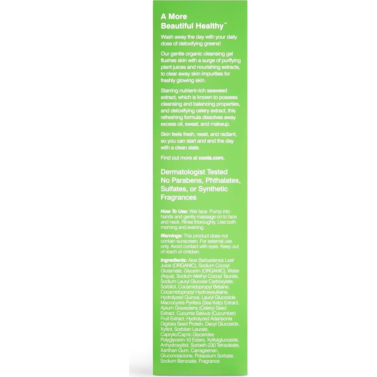 Limpiador Facial Orgánico COOLA 148 ml con Aloe Vera Vegano