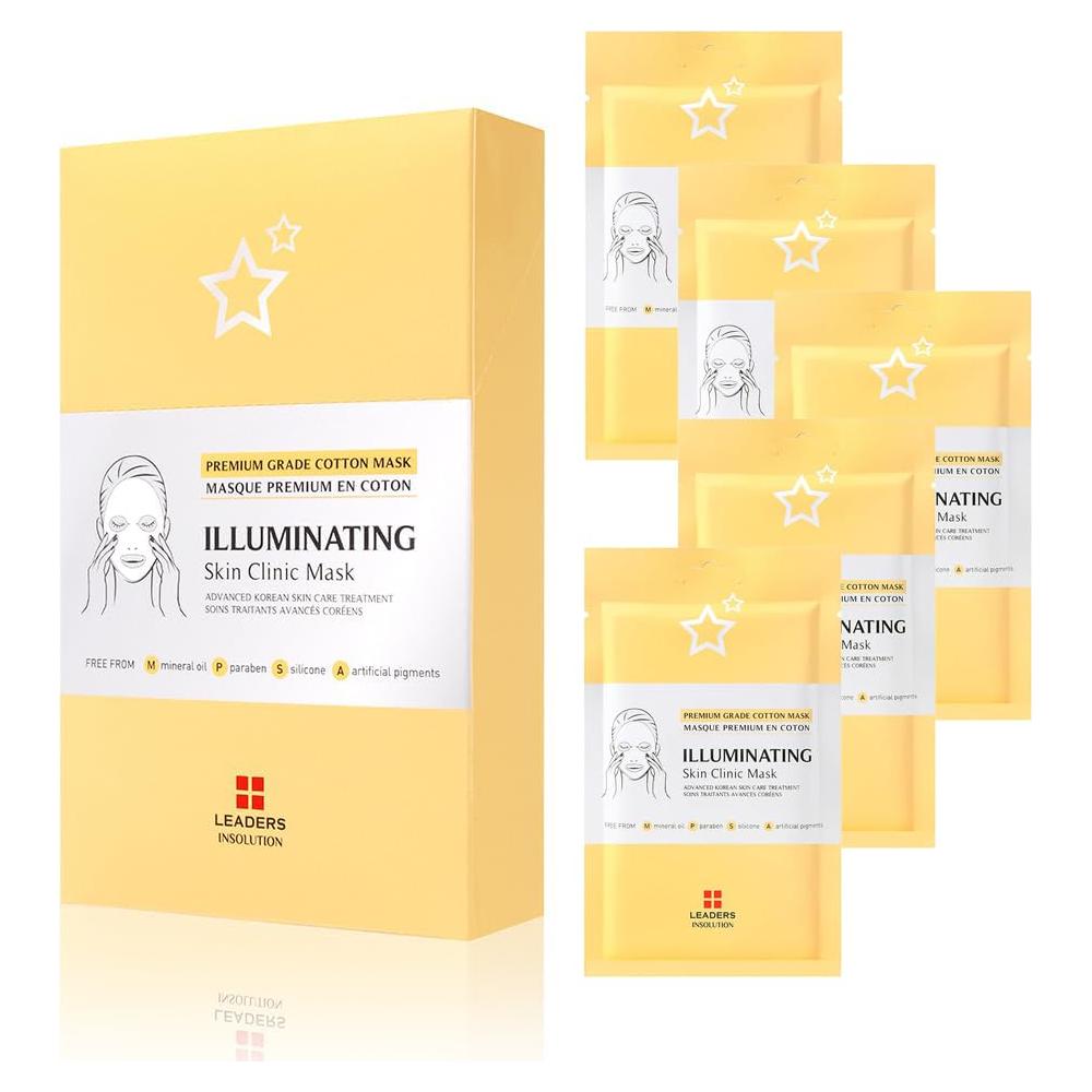 Máscara Iluminadora Leaders Insolution - 5 Hojas - 100% Algodón