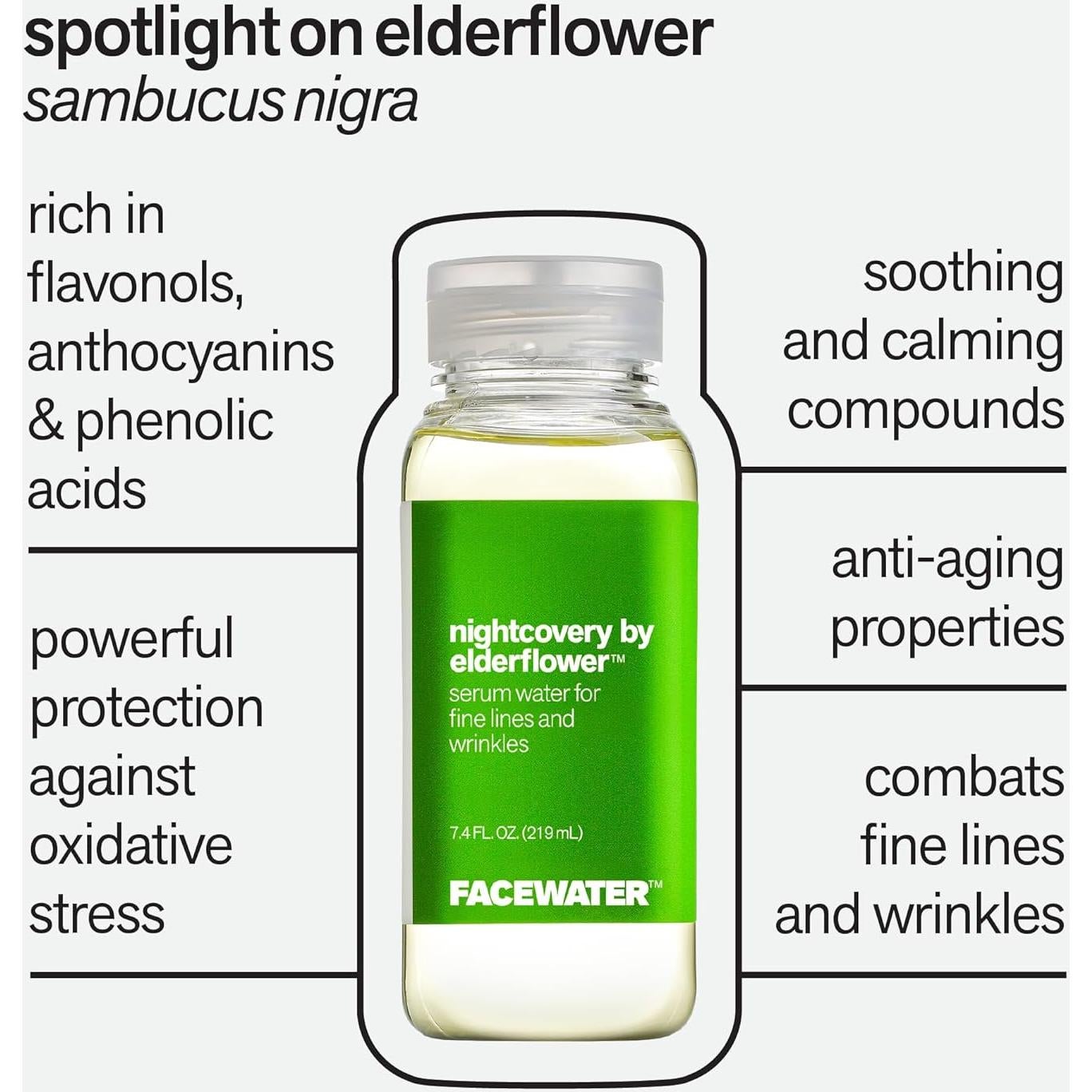 Sérum de Agua Nightcovery Flor de Saúco 240ml Antiarrugas