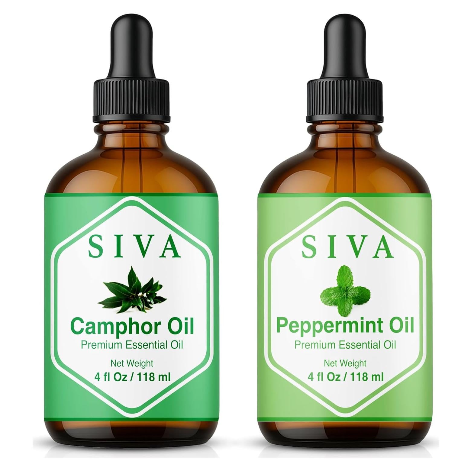 Combo Aceites Esenciales SIVA Alcanfor y Menta 4oz