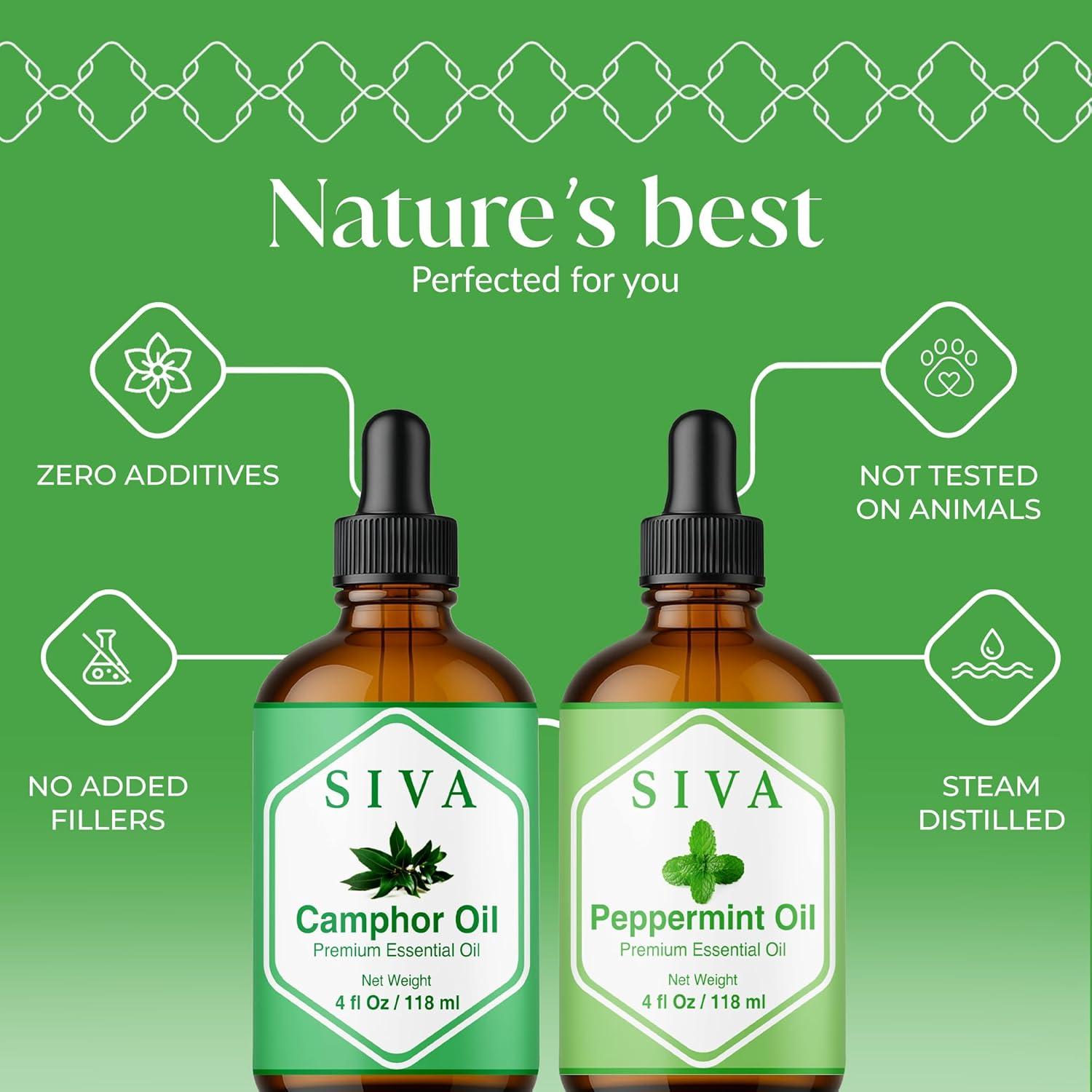 Combo Aceites Esenciales SIVA Alcanfor y Menta 4oz