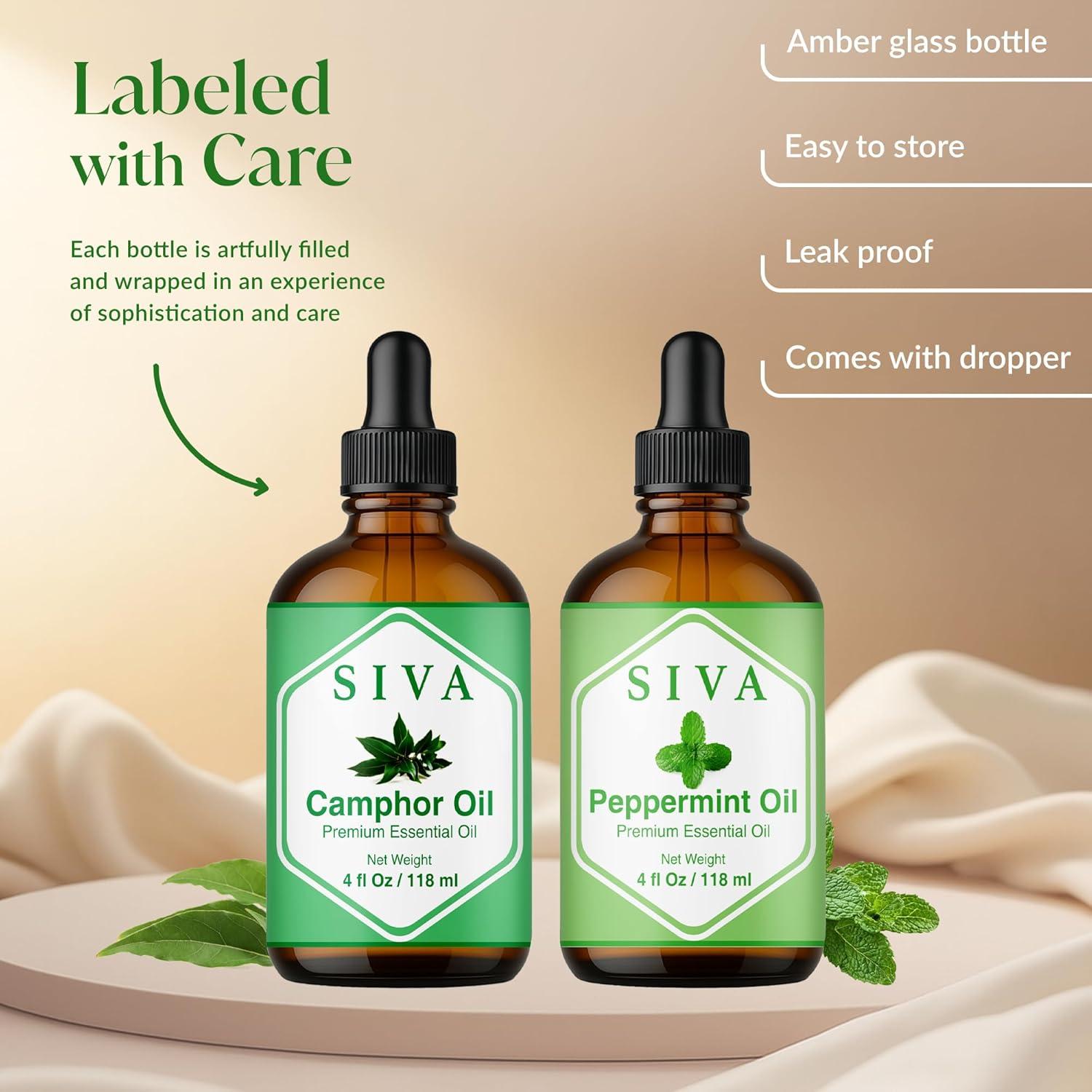 Combo Aceites Esenciales SIVA Alcanfor y Menta 4oz