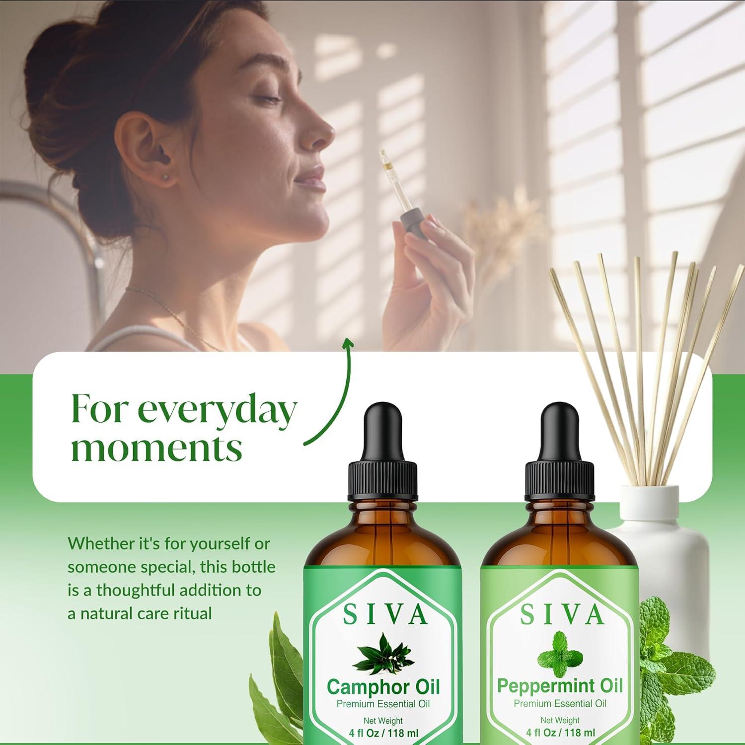 Combo Aceites Esenciales SIVA Alcanfor y Menta 4oz