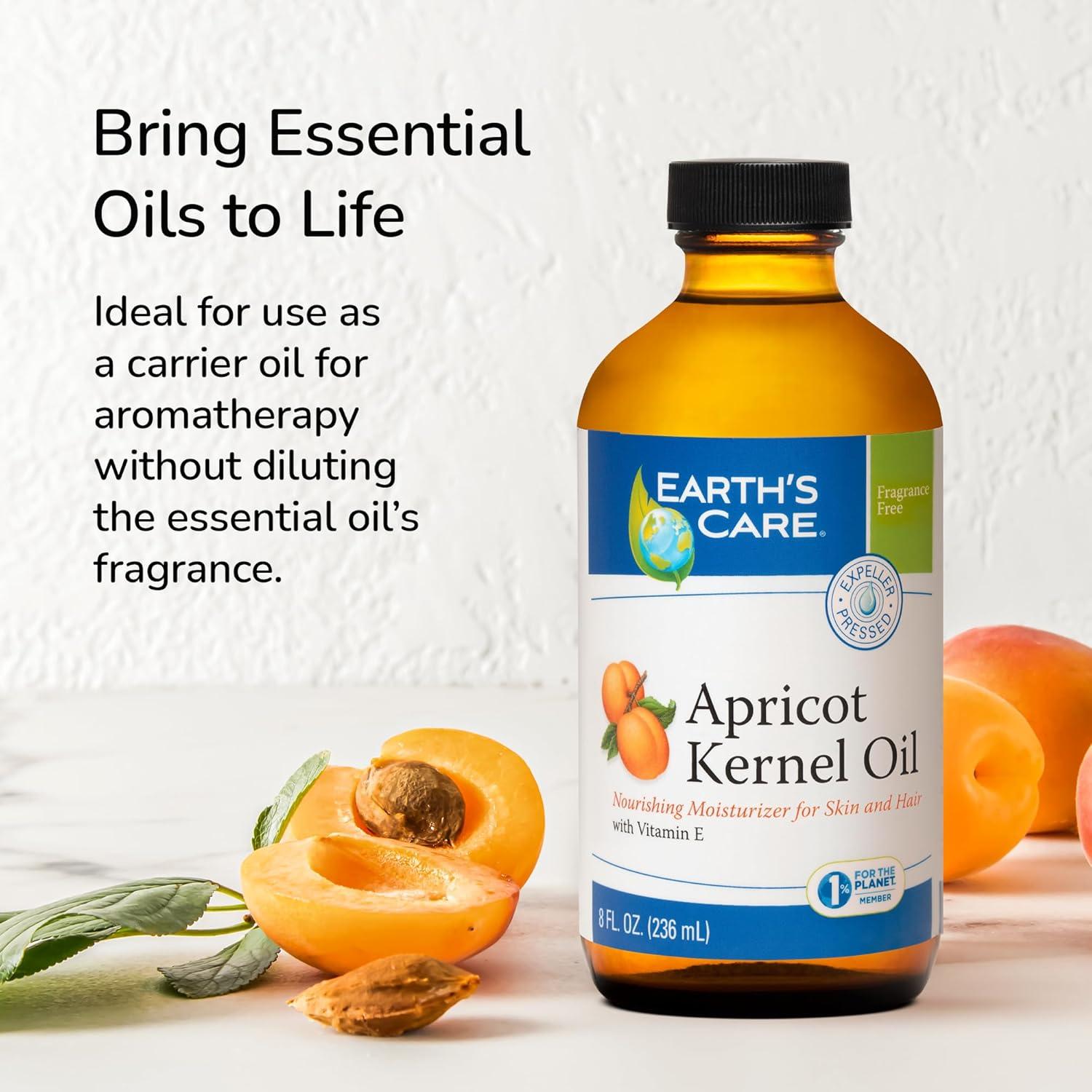 Aceite de Hueso de Albaricoque Earth's Care 236.6 ml - Hidratante Natural