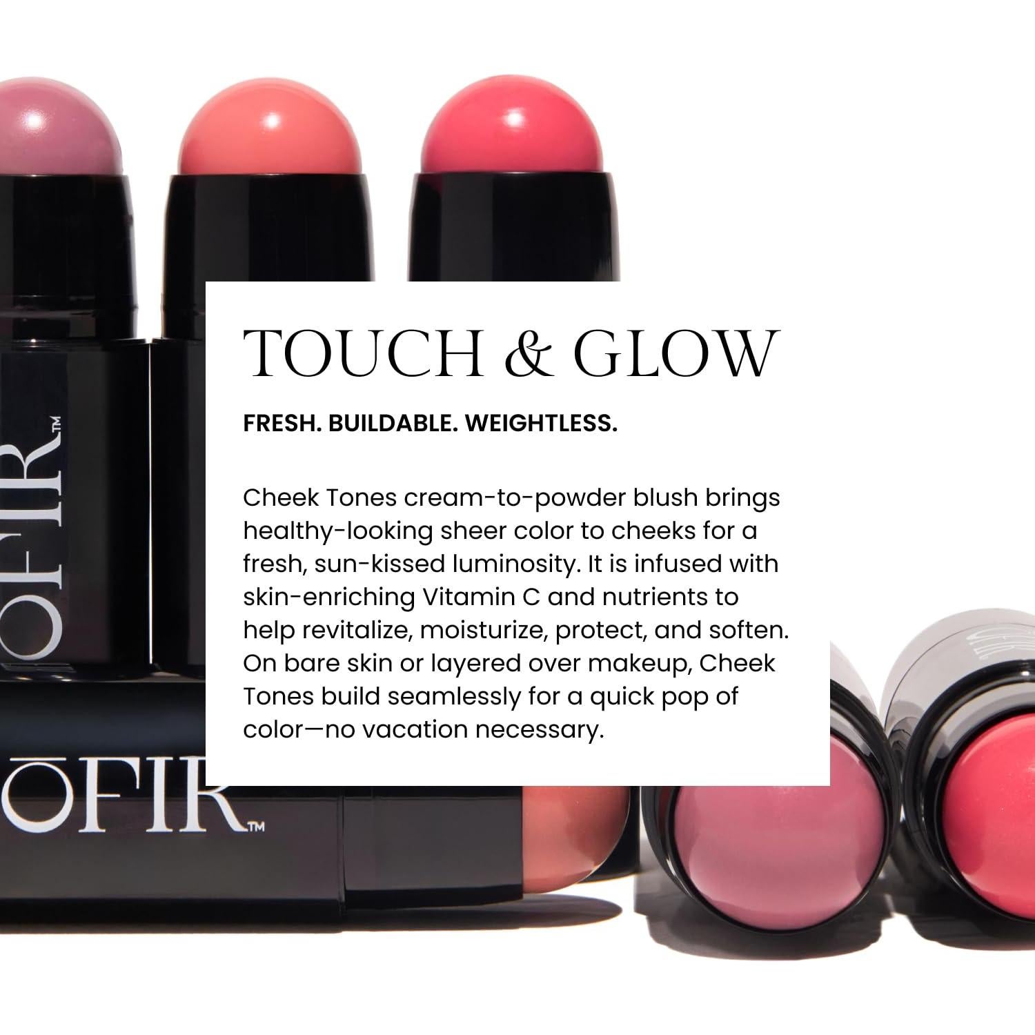 OFIR Cheek Tones Vitamin C Blush Stick | Buildable, Hydrating, Lightweight, Vegan Cream Blush Stick | Non-Transfer, Radiant Finish, Skin-Loving Formula | Watermelon - Reddish Pink | 0.21 oz