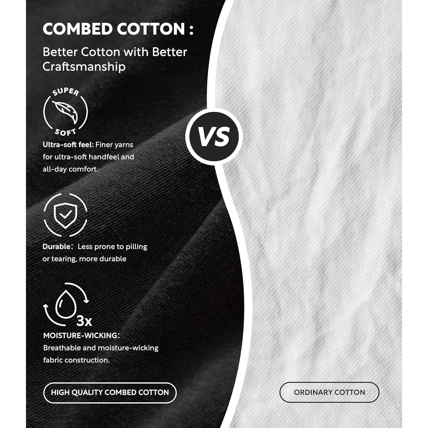 Camisetas Interiores para Hombres David Archy - Paquete de 3, Algodón Transpirable