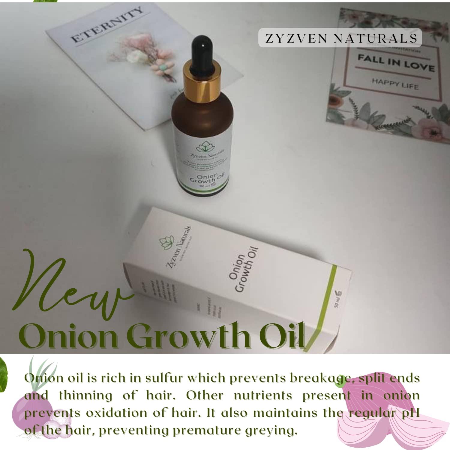 Aceite de Crecimiento de Cebolla Zyzven Naturals 50ml - Nutritivo para Cabello y Cuero Cabelludo