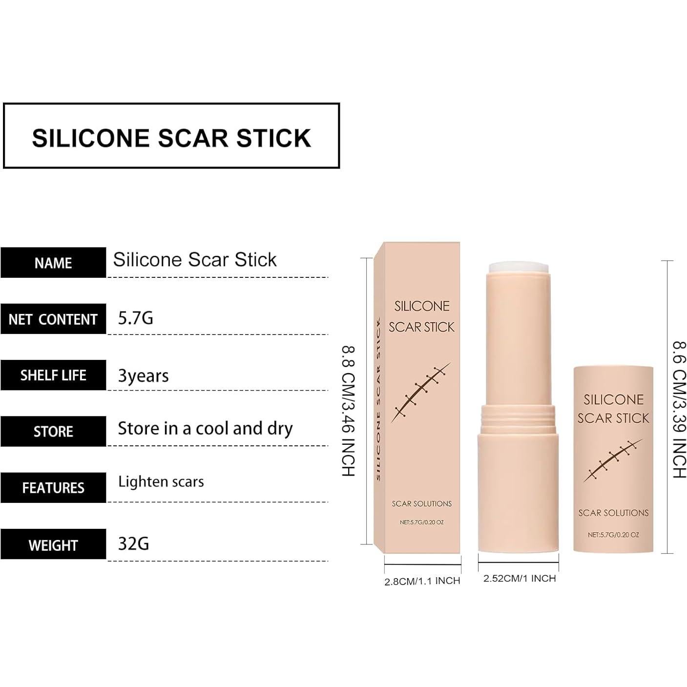 Stick de Silicona para Cicatrices Genérico 32g - Extracto de Centella Asiática