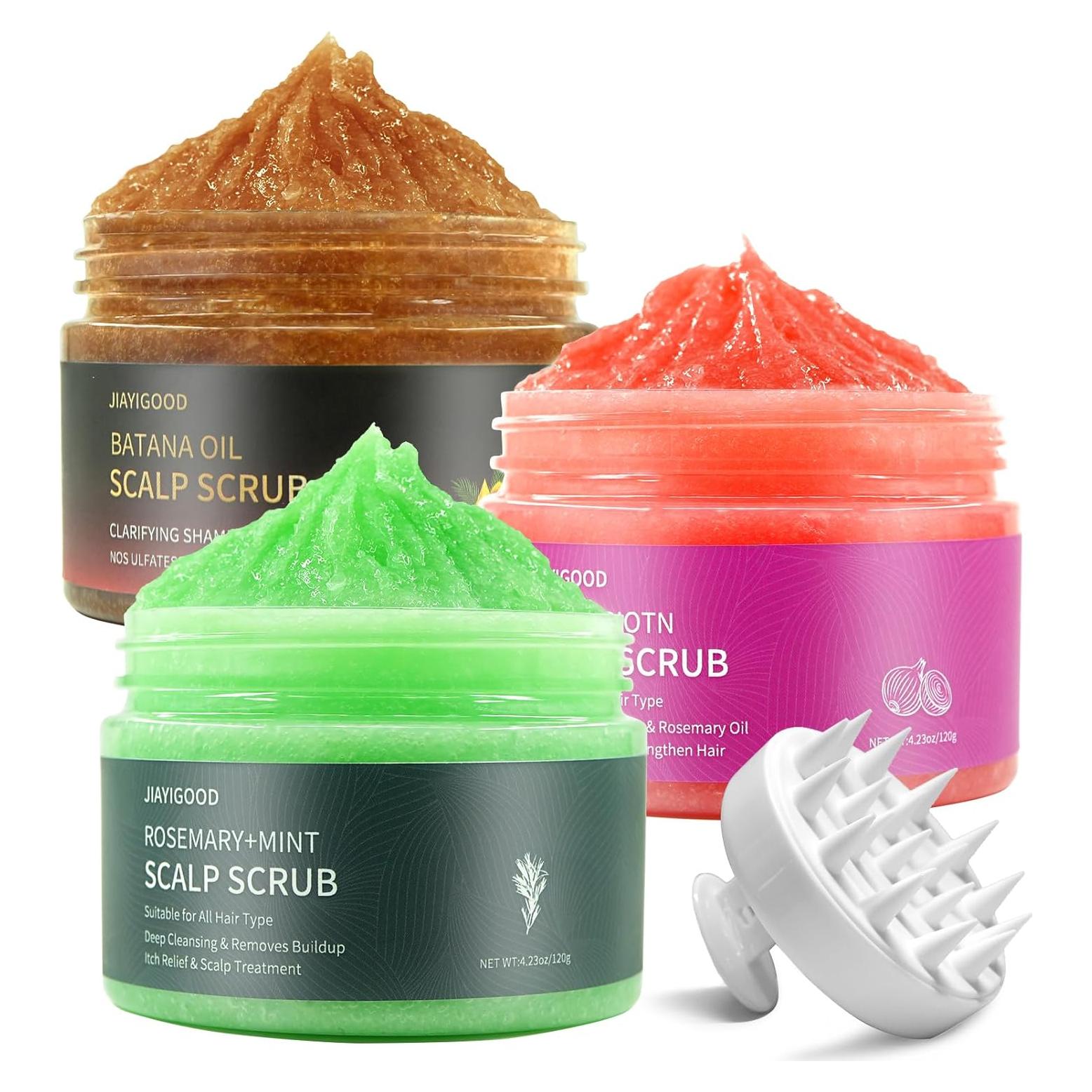 Exfoliante Capilar 3 en 1 JIAYIGOOD con Aceite de Batana y Romero