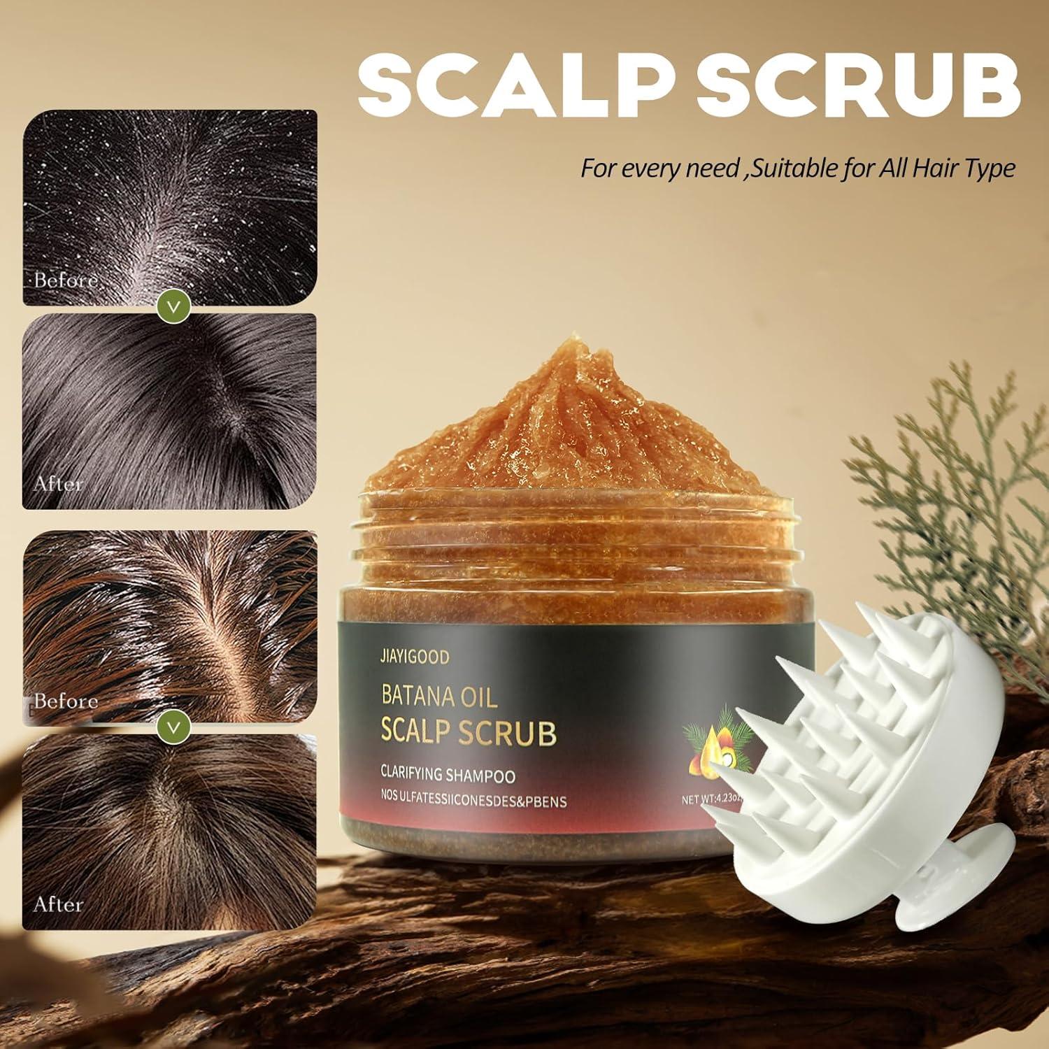 Exfoliante Capilar 3 en 1 JIAYIGOOD con Aceite de Batana y Romero