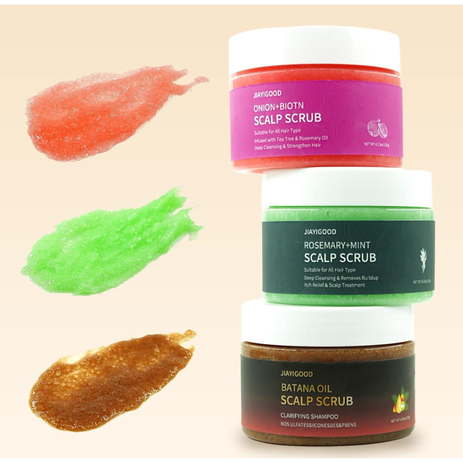 Exfoliante Capilar 3 en 1 JIAYIGOOD con Aceite de Batana y Romero