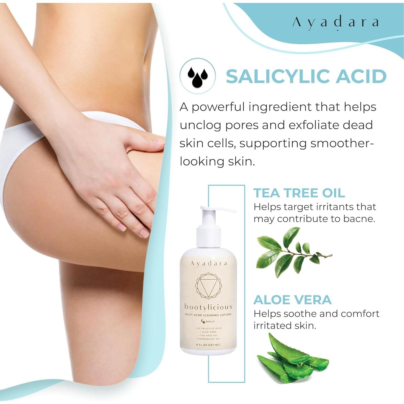 Crema para el Acné en el Trasero Ayadara 240ml con Ácido Salicílico